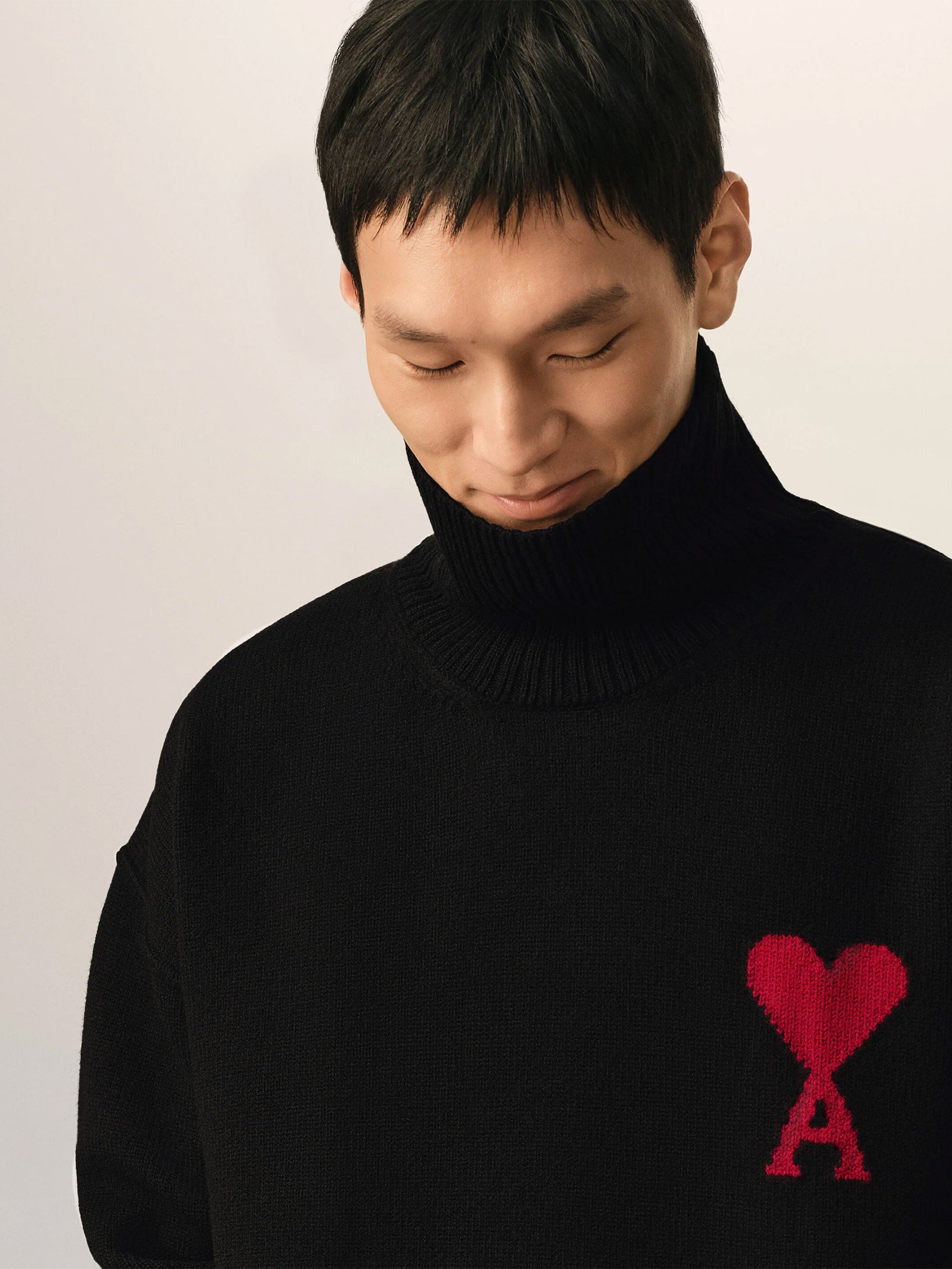AMI PARIS - Rollkragenpullover Ami De Coeur aus Merinowolle