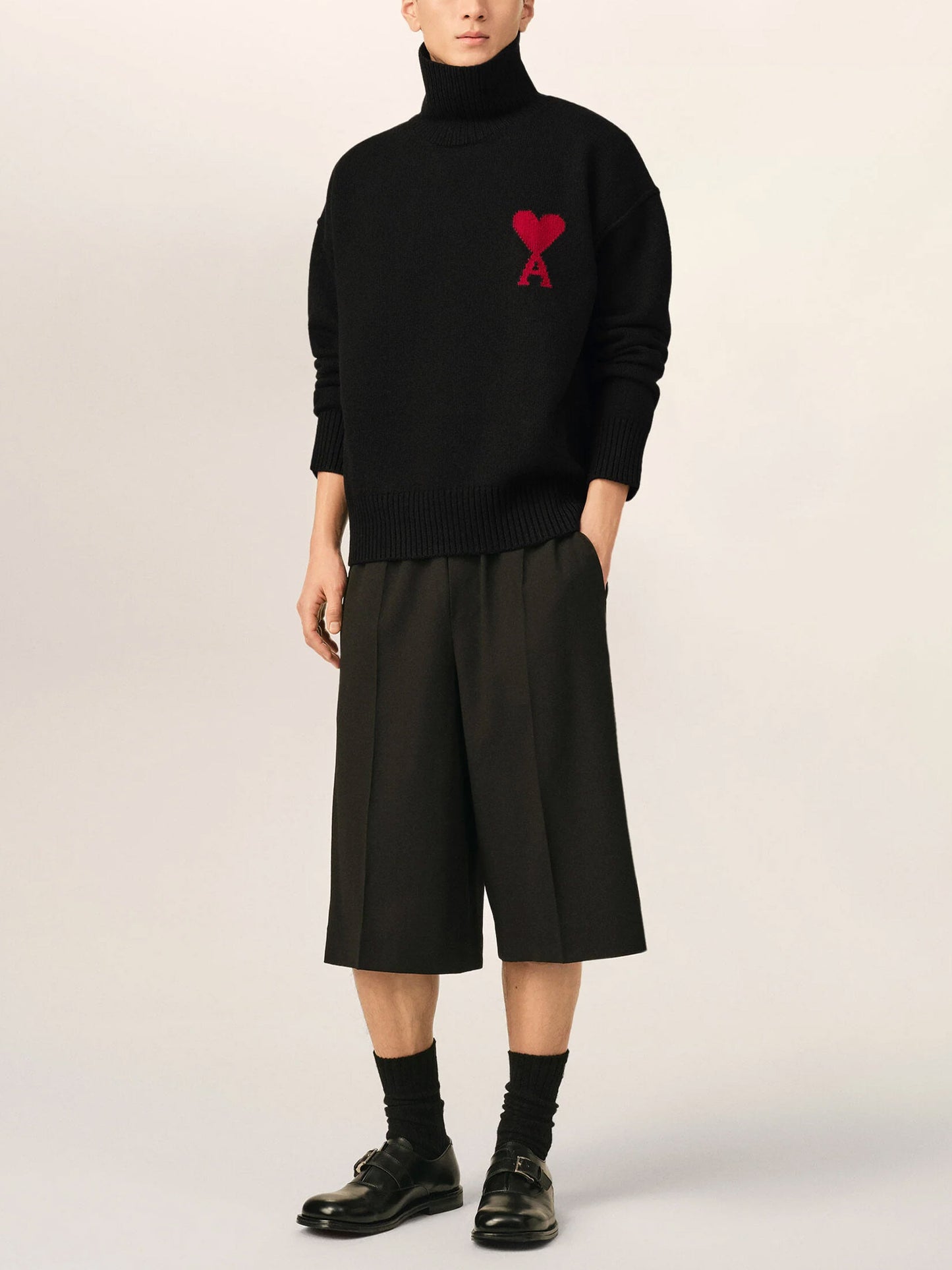 AMI PARIS - Rollkragenpullover Ami De Coeur aus Merinowolle