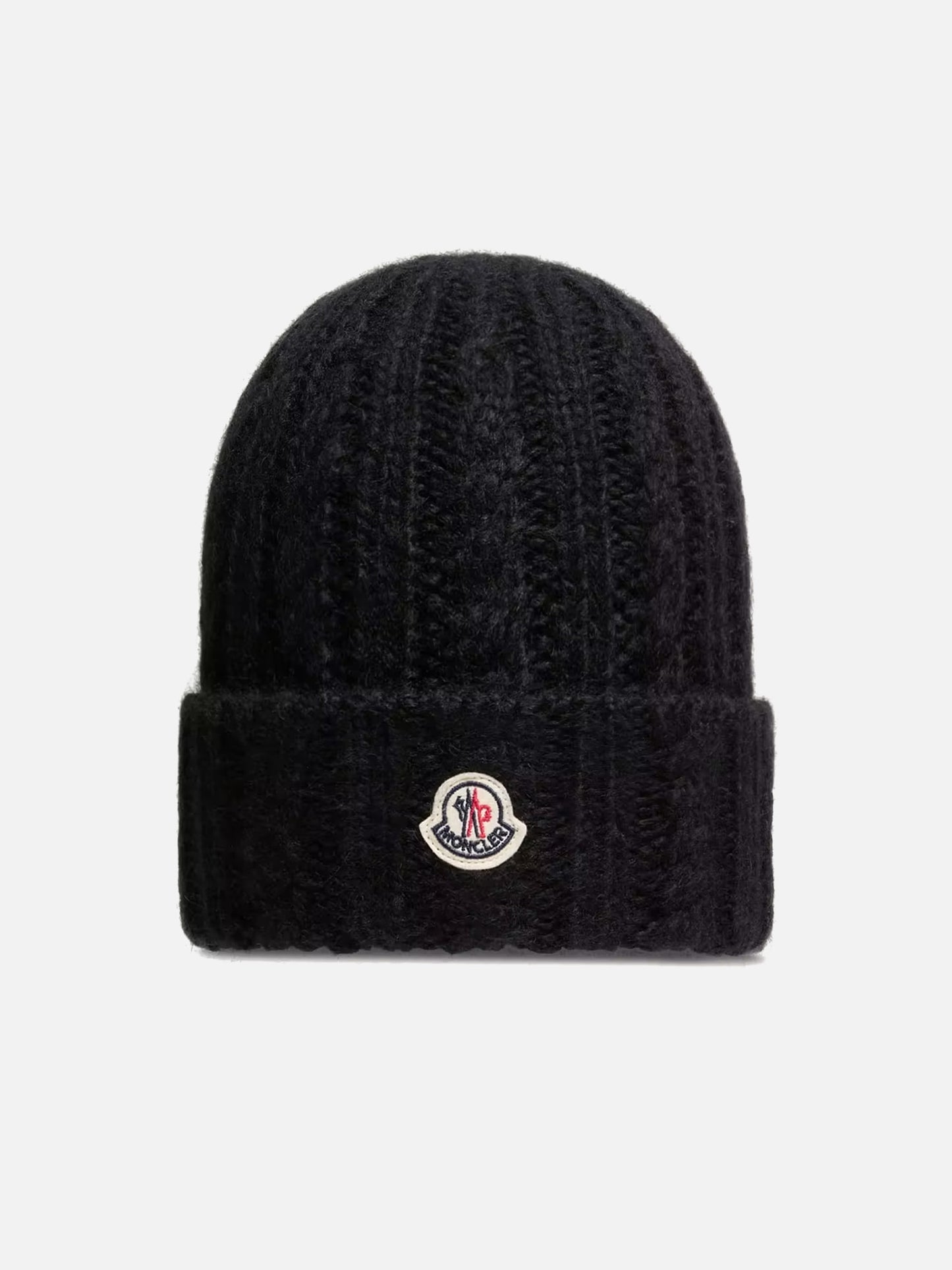 Moncler – Mütze aus Woll-Alpaka-Mix mit Zopfmuster Schwarz - Black