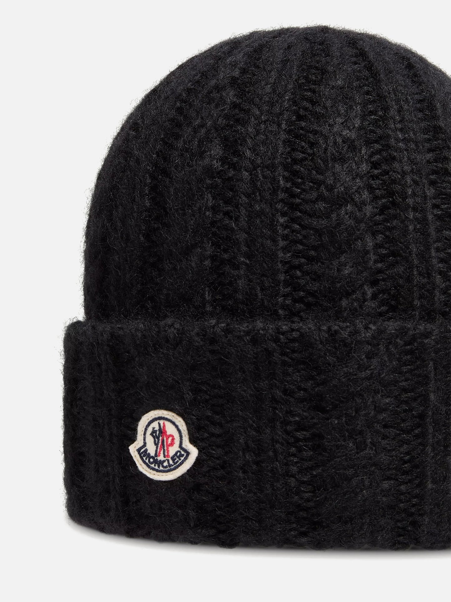 Moncler – Mütze aus Woll-Alpaka-Mix mit Zopfmuster Schwarz - Black