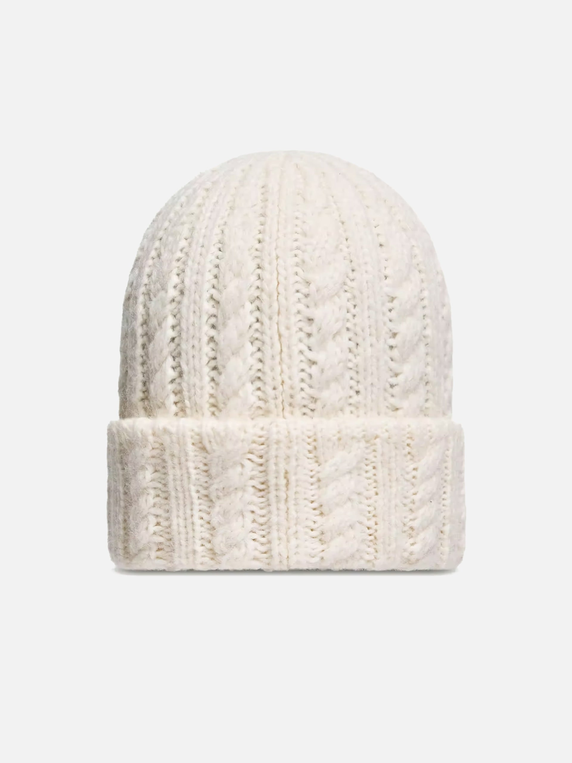 Moncler – Mütze aus Woll-Alpaka-Mix mit Zopfmuster Weiß - White