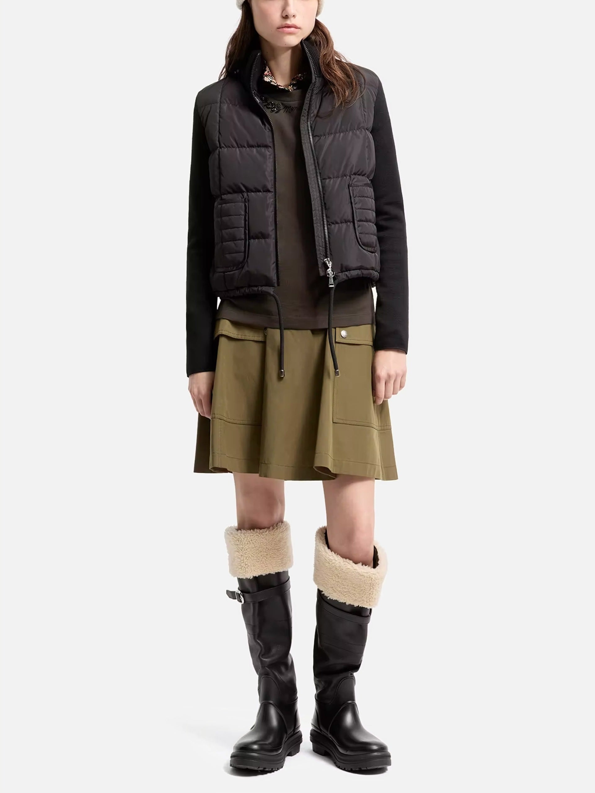 MONCLER - Wattierte Woll-Strickjacke für Damen
