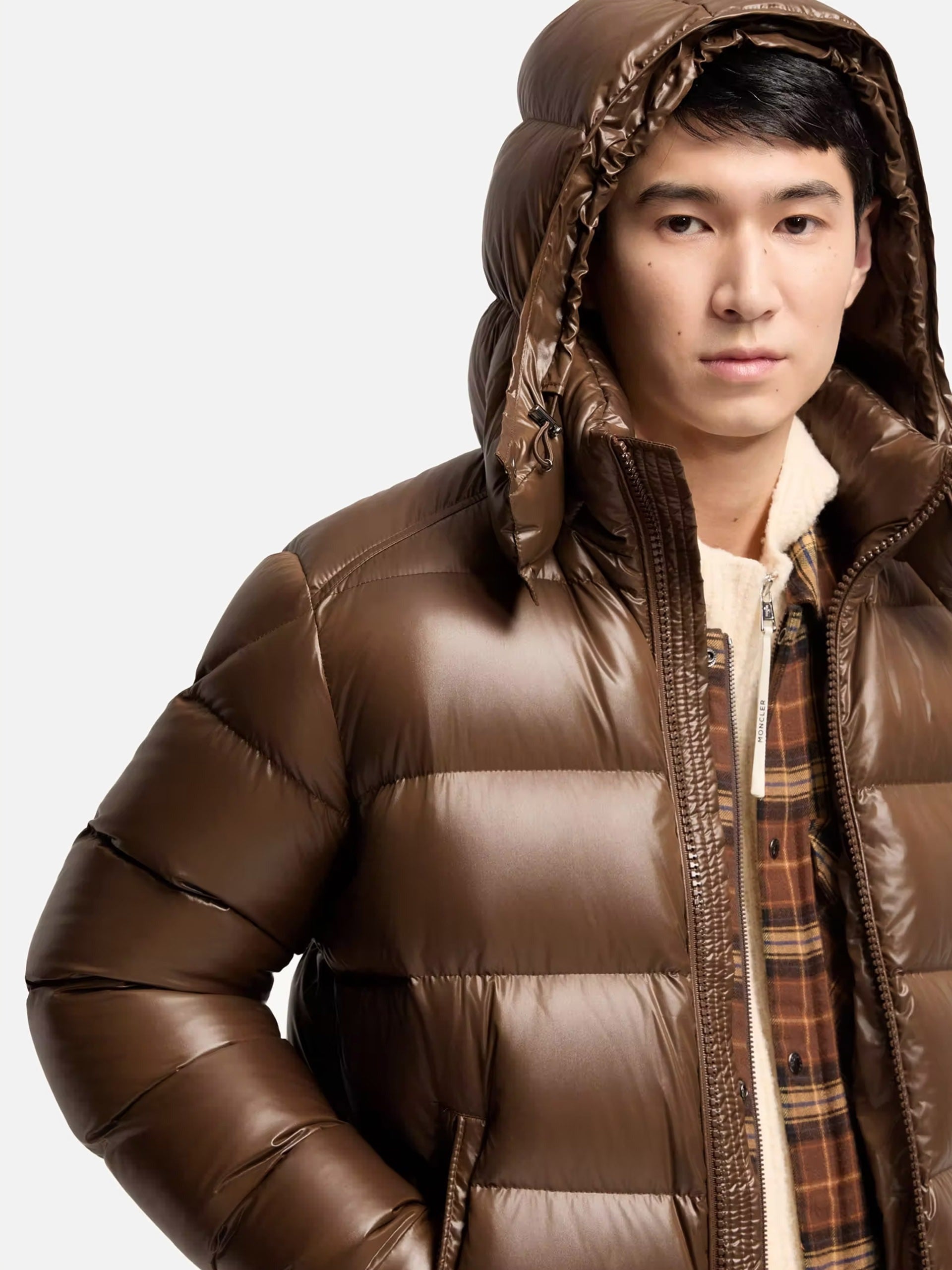 Moncler – Daunenjacke Maya mit Kapuze für Herren Braun - Brown