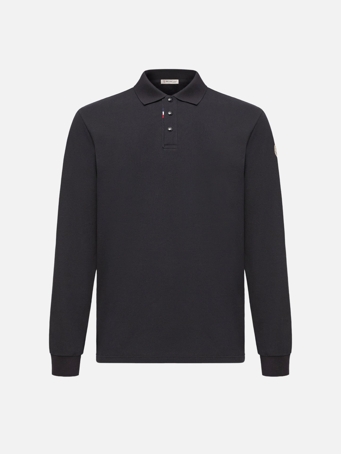 MONCLER - Langarm-Poloshirt aus Baumwollpiqué für Herren