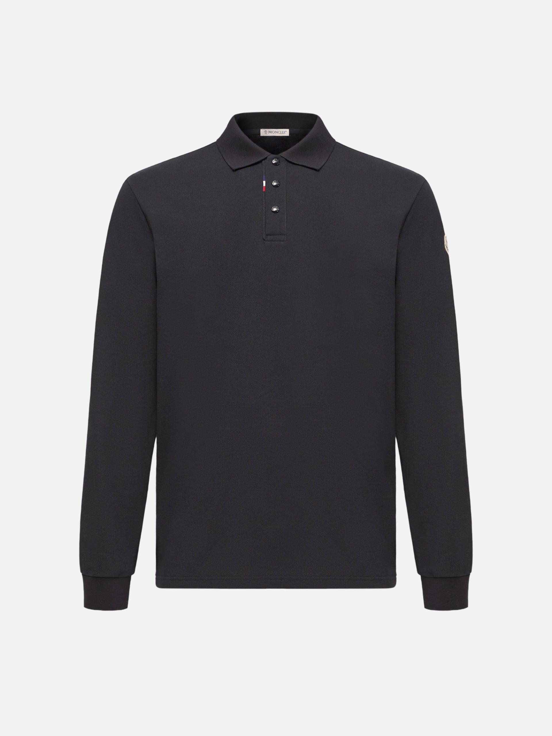 MONCLER - Langarm-Poloshirt aus Baumwollpiqué für Herren