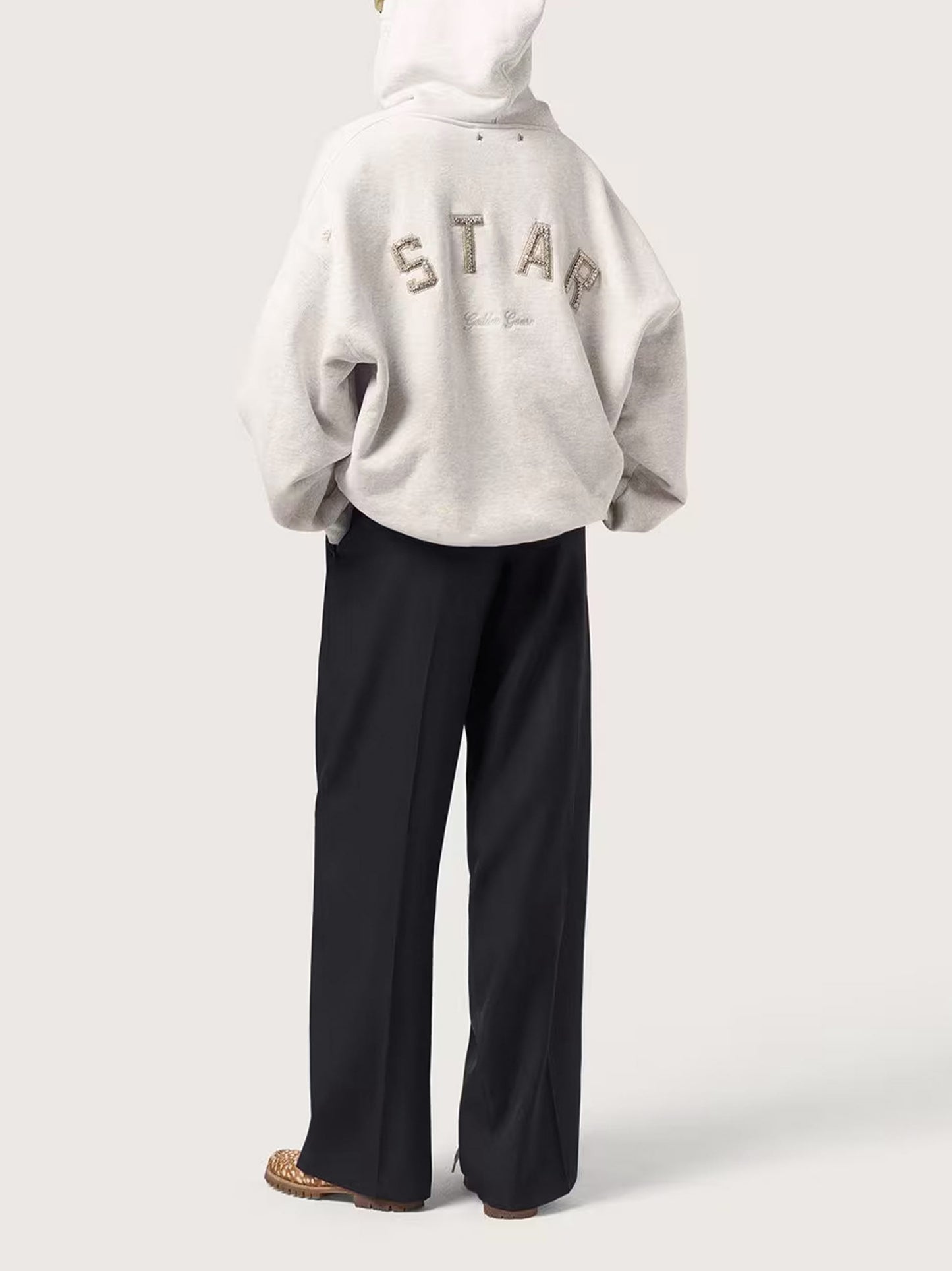 Wide-Leg Hose aus Wollgabardine für Damen