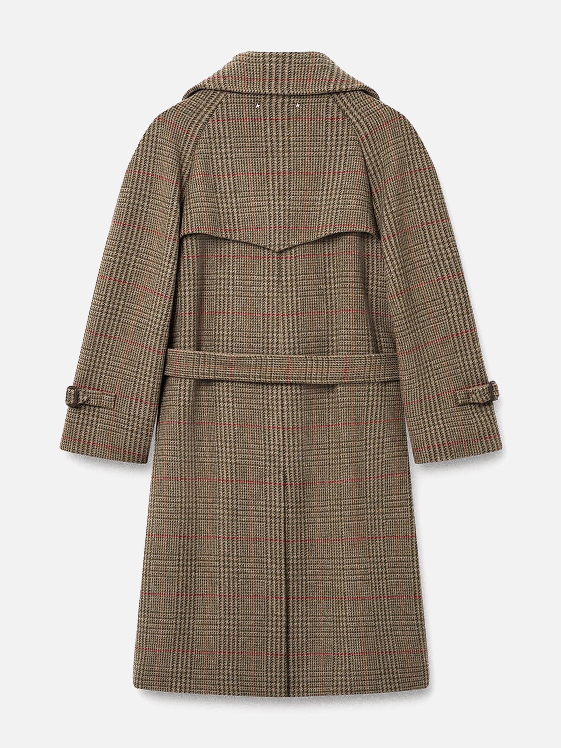Karierter Mantel Roxanne mit Gürtel für Damen