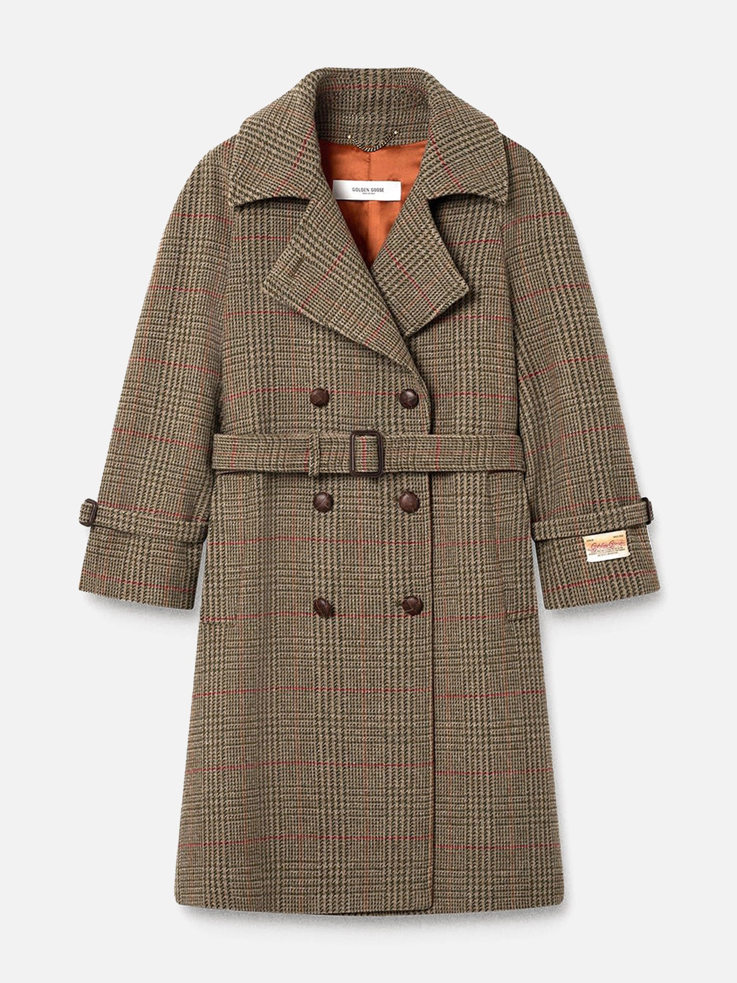Karierter Mantel Roxanne mit Gürtel für Damen