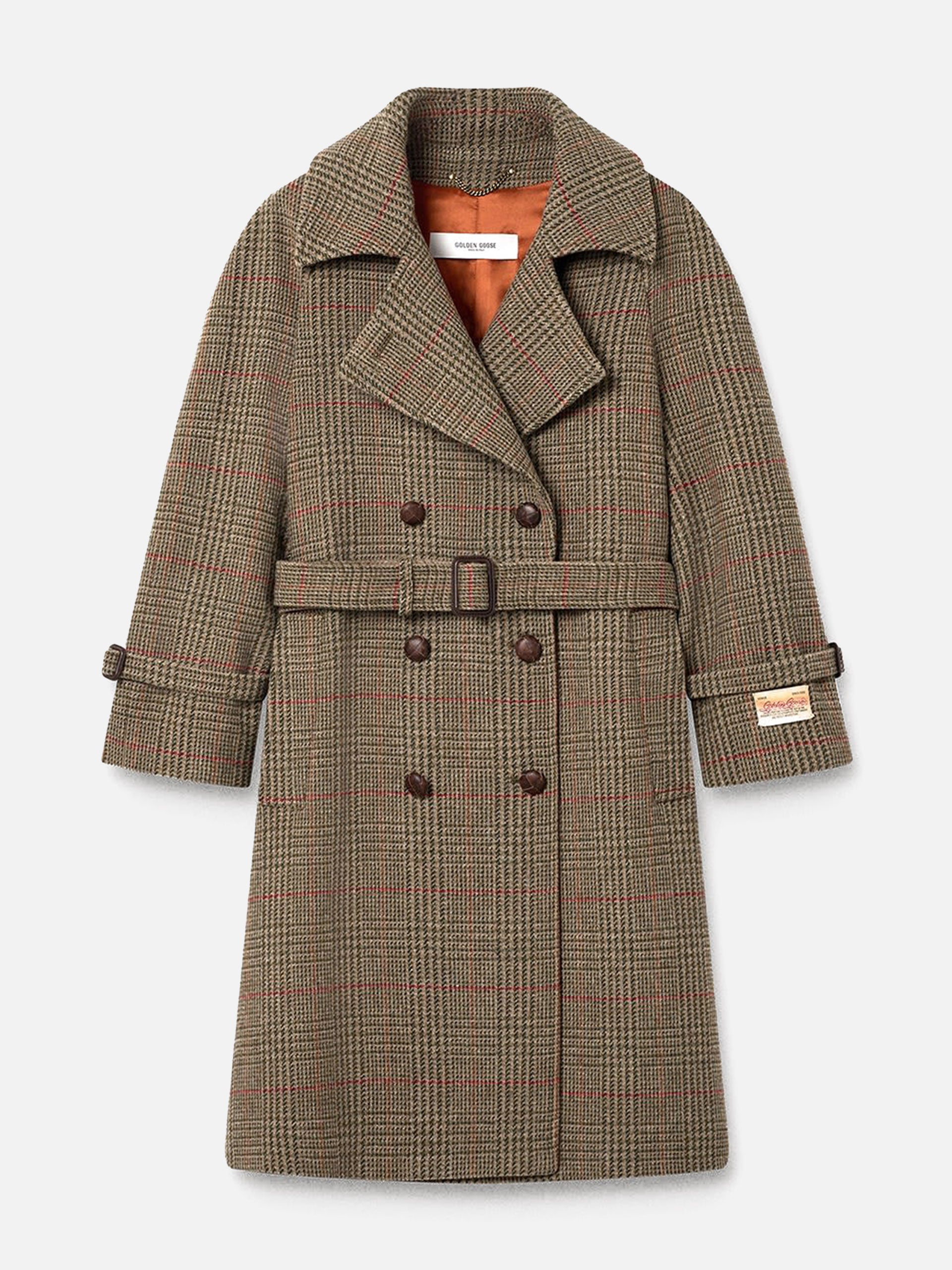 Karierter Mantel Roxanne mit Gürtel für Damen