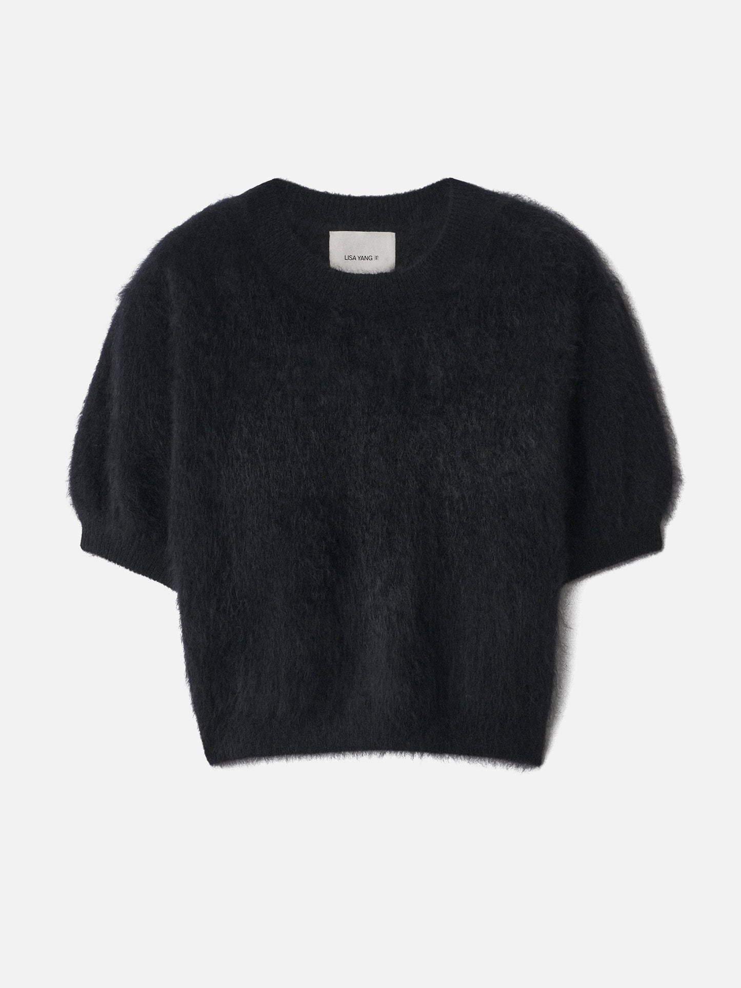 Lisa Yang – Kurzarm-Pullover Juniper aus Kaschmir für Damen Schwarz - Black