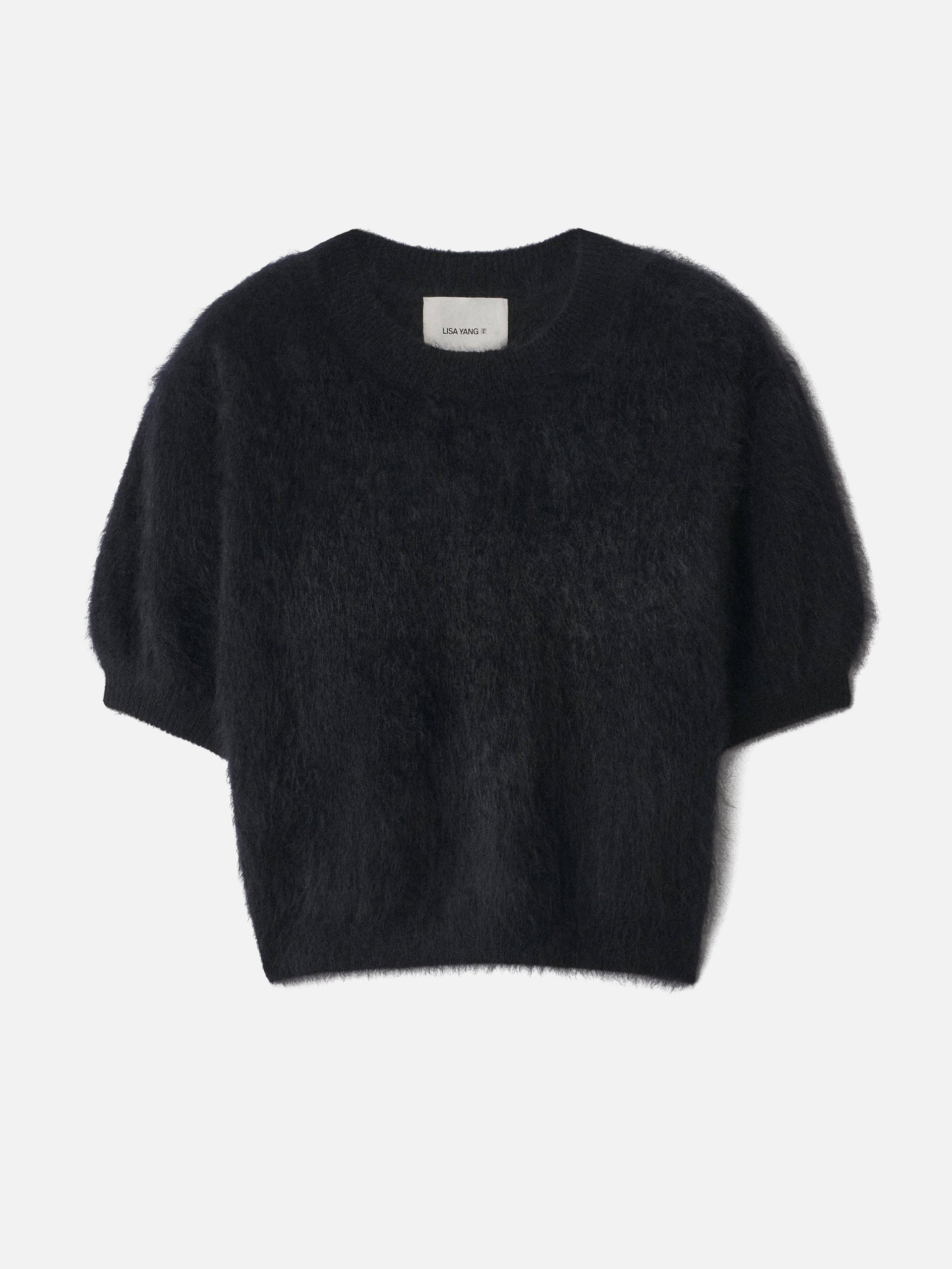 Lisa Yang – Kurzarm-Pullover Juniper aus Kaschmir für Damen Schwarz - Black