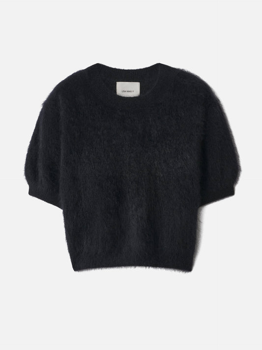 Lisa Yang – Kurzarm-Pullover Juniper aus Kaschmir für Damen Schwarz - Black
