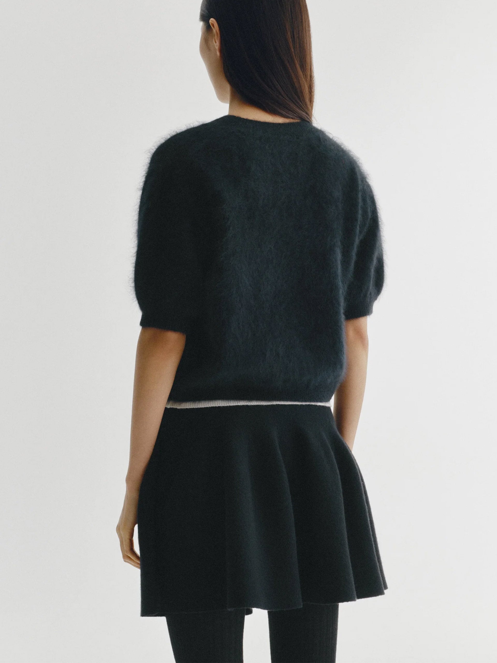 Lisa Yang – Kurzarm-Pullover Juniper aus Kaschmir für Damen Schwarz - Black