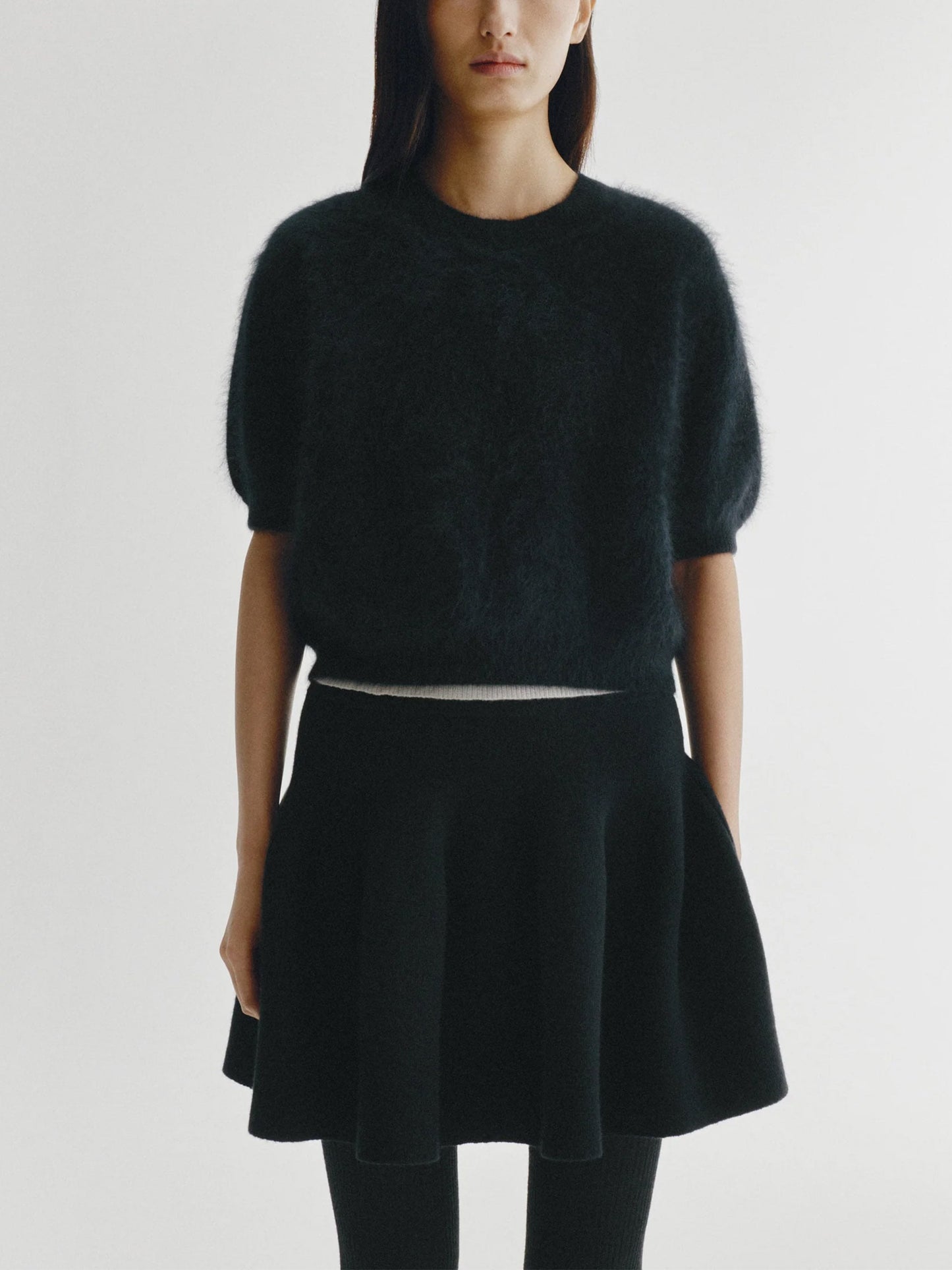 Lisa Yang – Kurzarm-Pullover Juniper aus Kaschmir für Damen Schwarz - Black