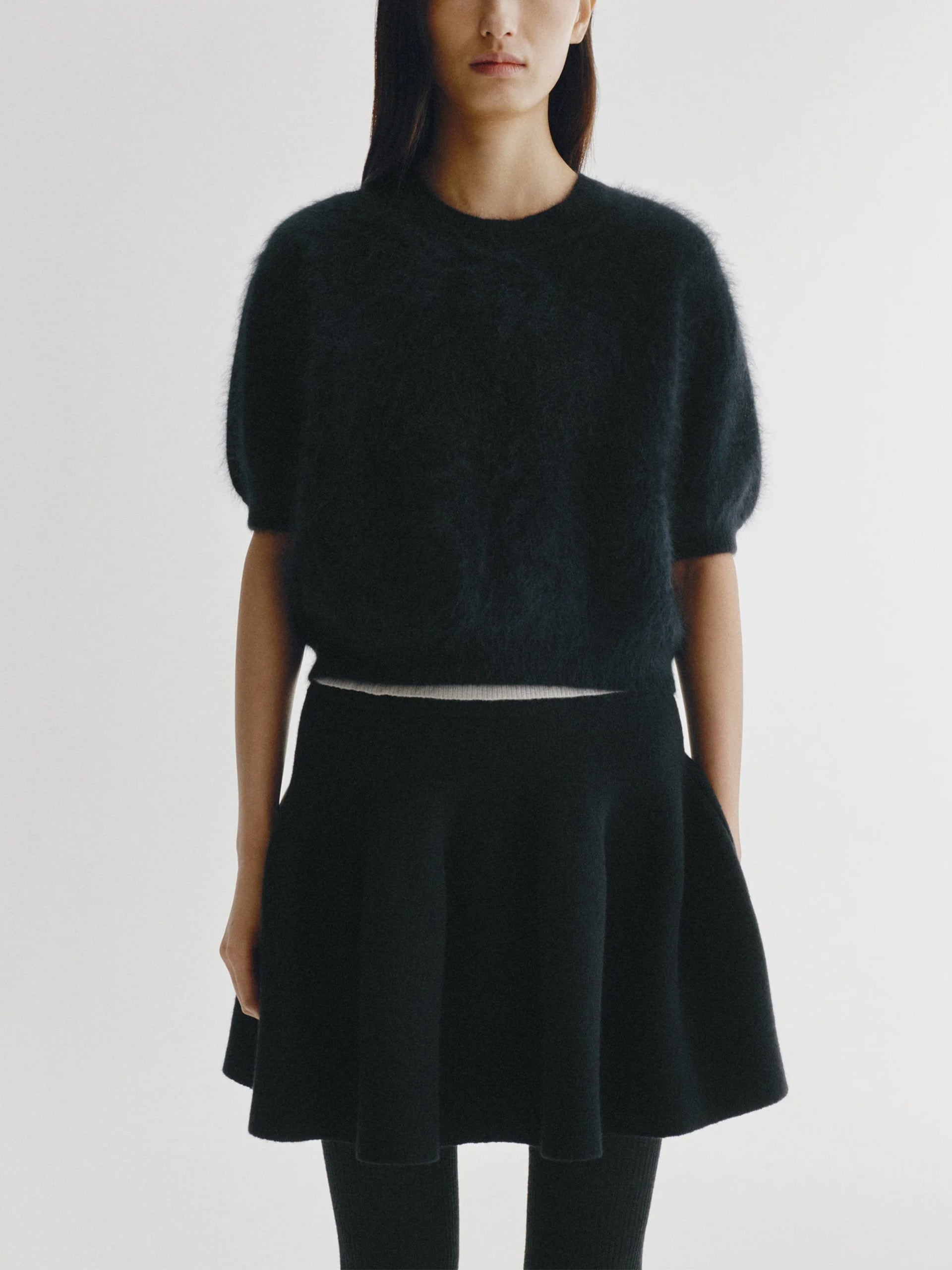 Lisa Yang – Kurzarm-Pullover Juniper aus Kaschmir für Damen Schwarz - Black