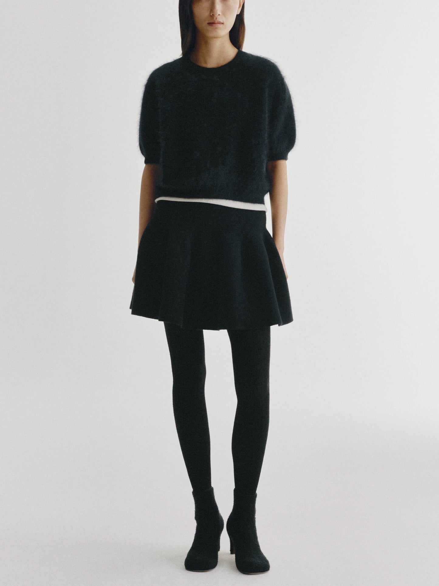 Lisa Yang – Kurzarm-Pullover Juniper aus Kaschmir für Damen Schwarz - Black
