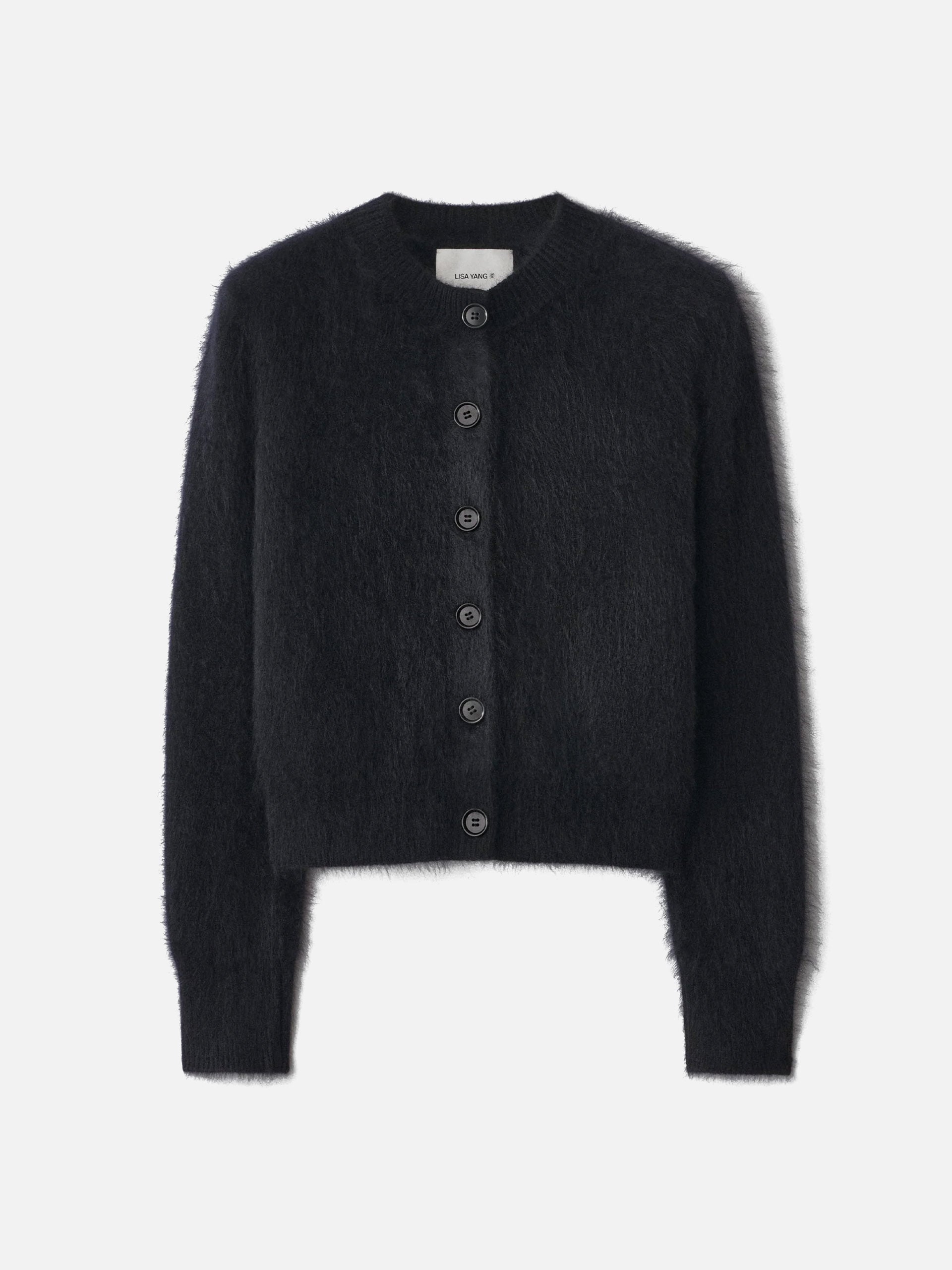 Lisa Yang – Cardigan Azalea Brushed aus Kaschmir für Damen Schwarz - Black