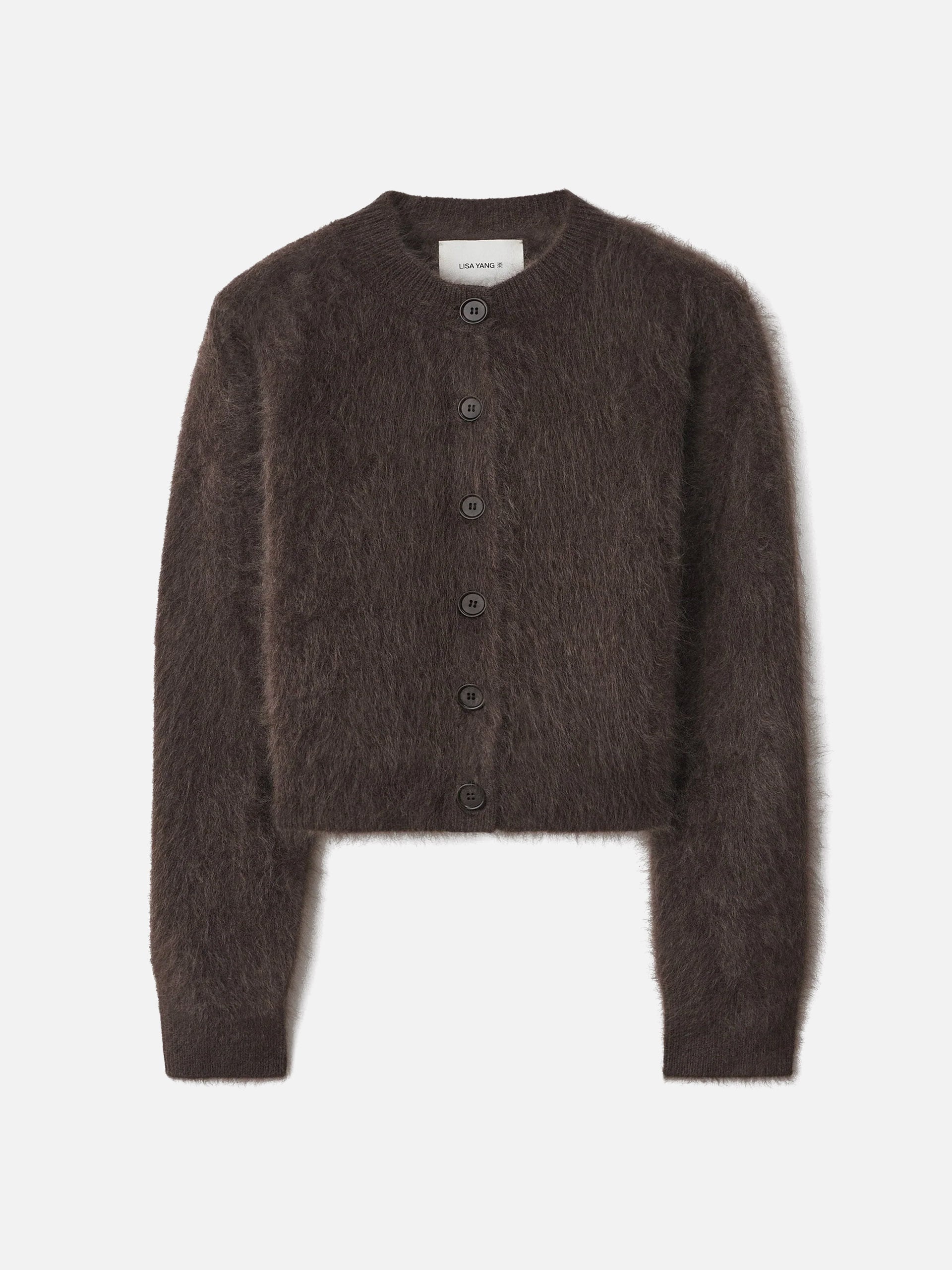 Lisa Yang – Cardigan Azalea Brushed aus Kaschmir für Damen Dunkelbraun - Dark Brown