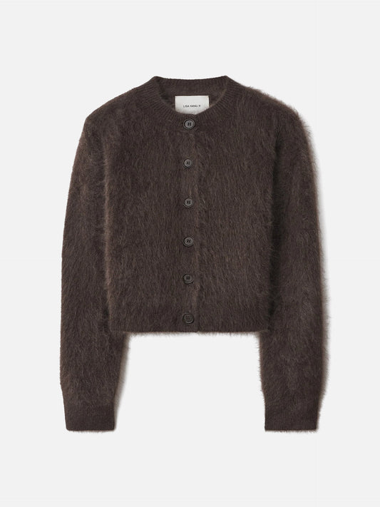 Lisa Yang – Cardigan Azalea Brushed aus Kaschmir für Damen Dunkelbraun - Dark Brown