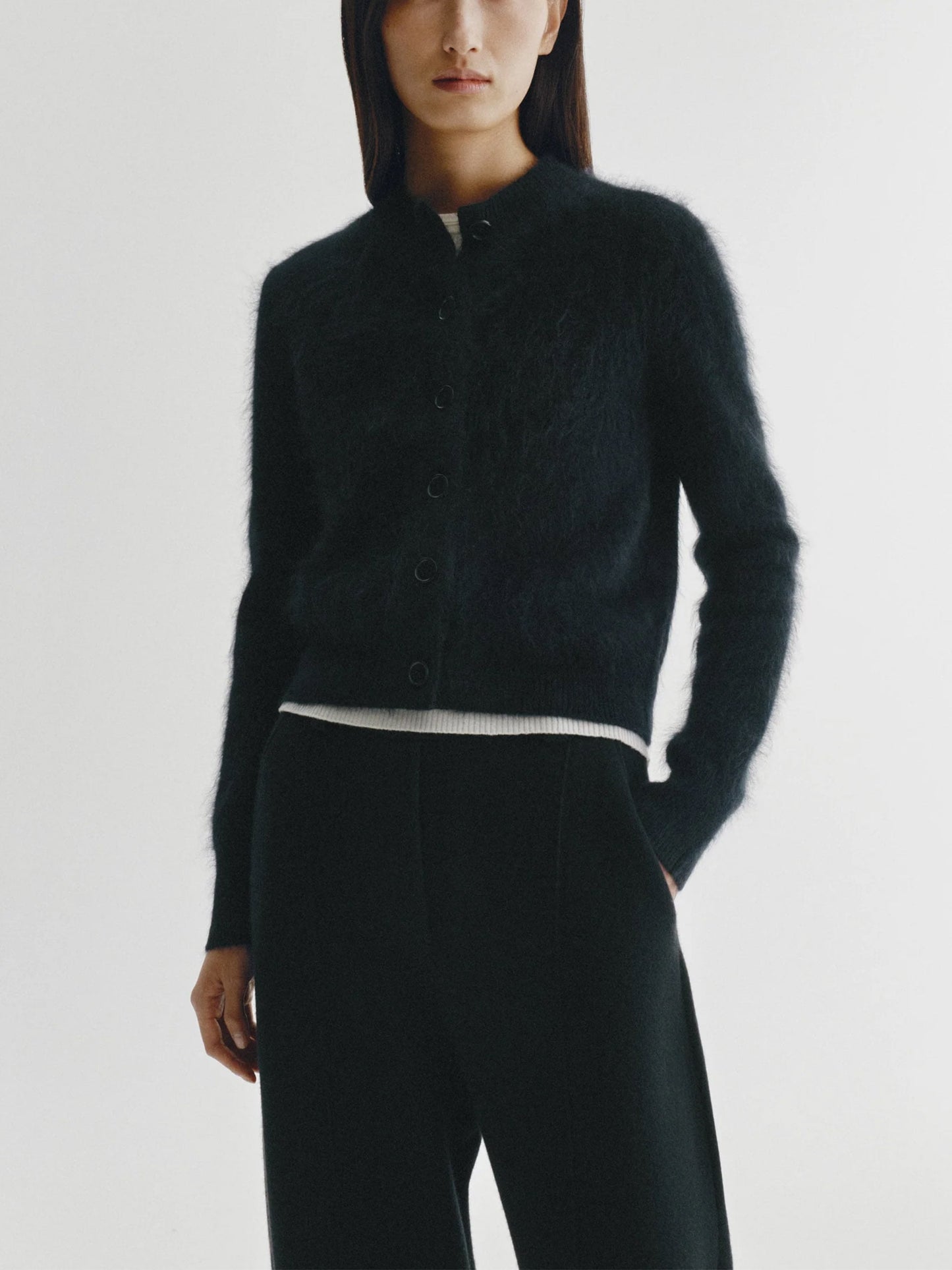 Lisa Yang – Cardigan Azalea Brushed aus Kaschmir für Damen Schwarz - Black