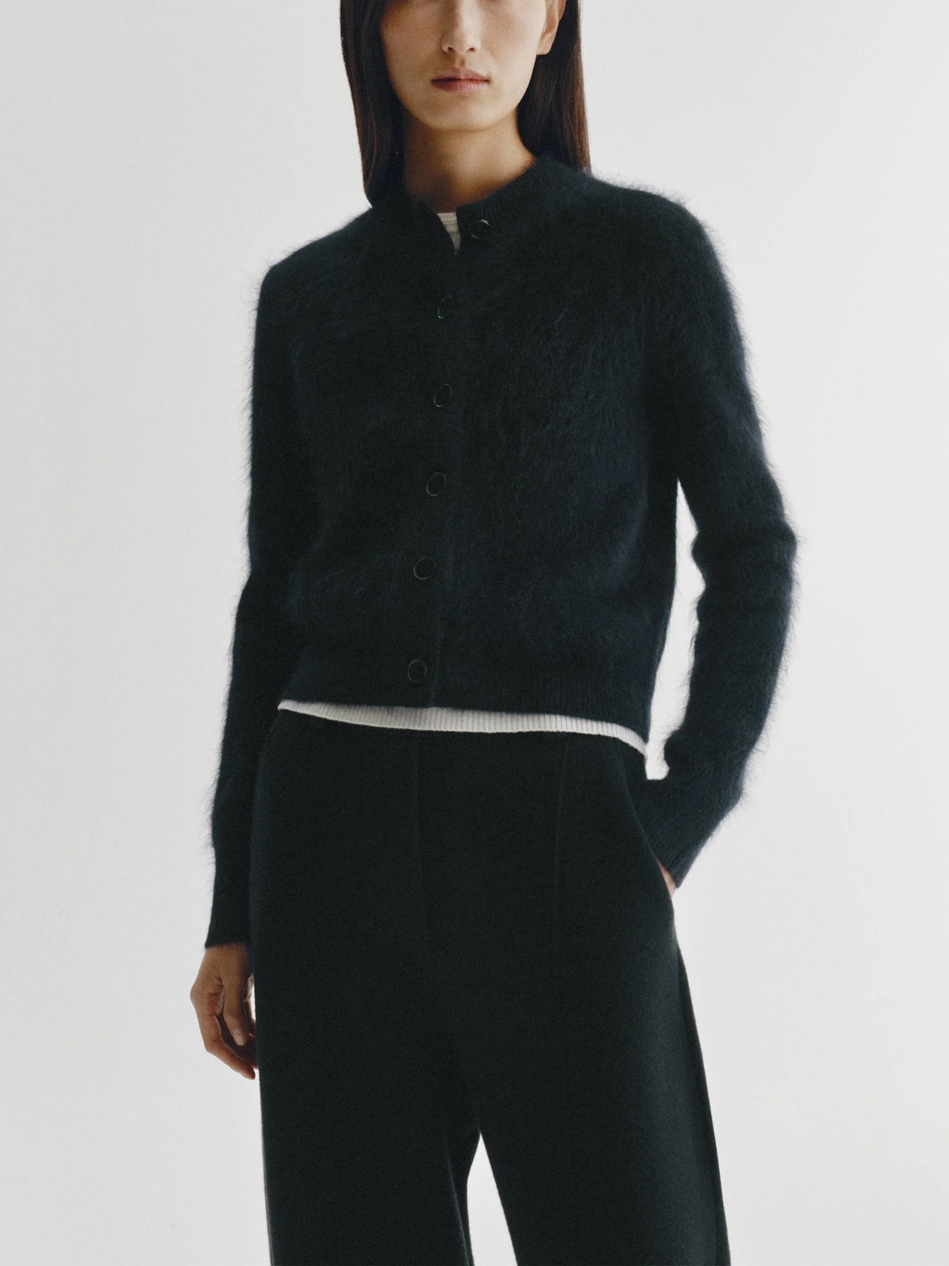 Lisa Yang – Cardigan Azalea Brushed aus Kaschmir für Damen Schwarz - Black