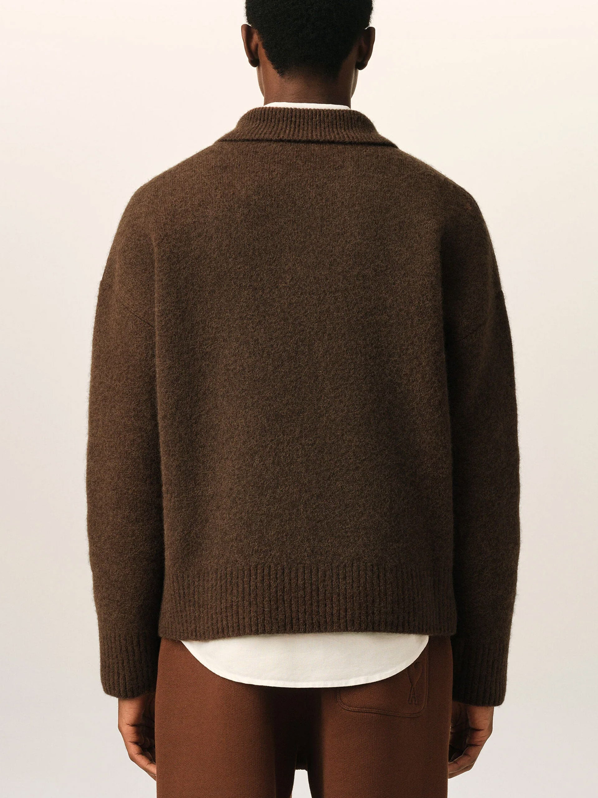 AMI PARIS - Polo-Pullover Ami De Coeur aus Alpakastrick