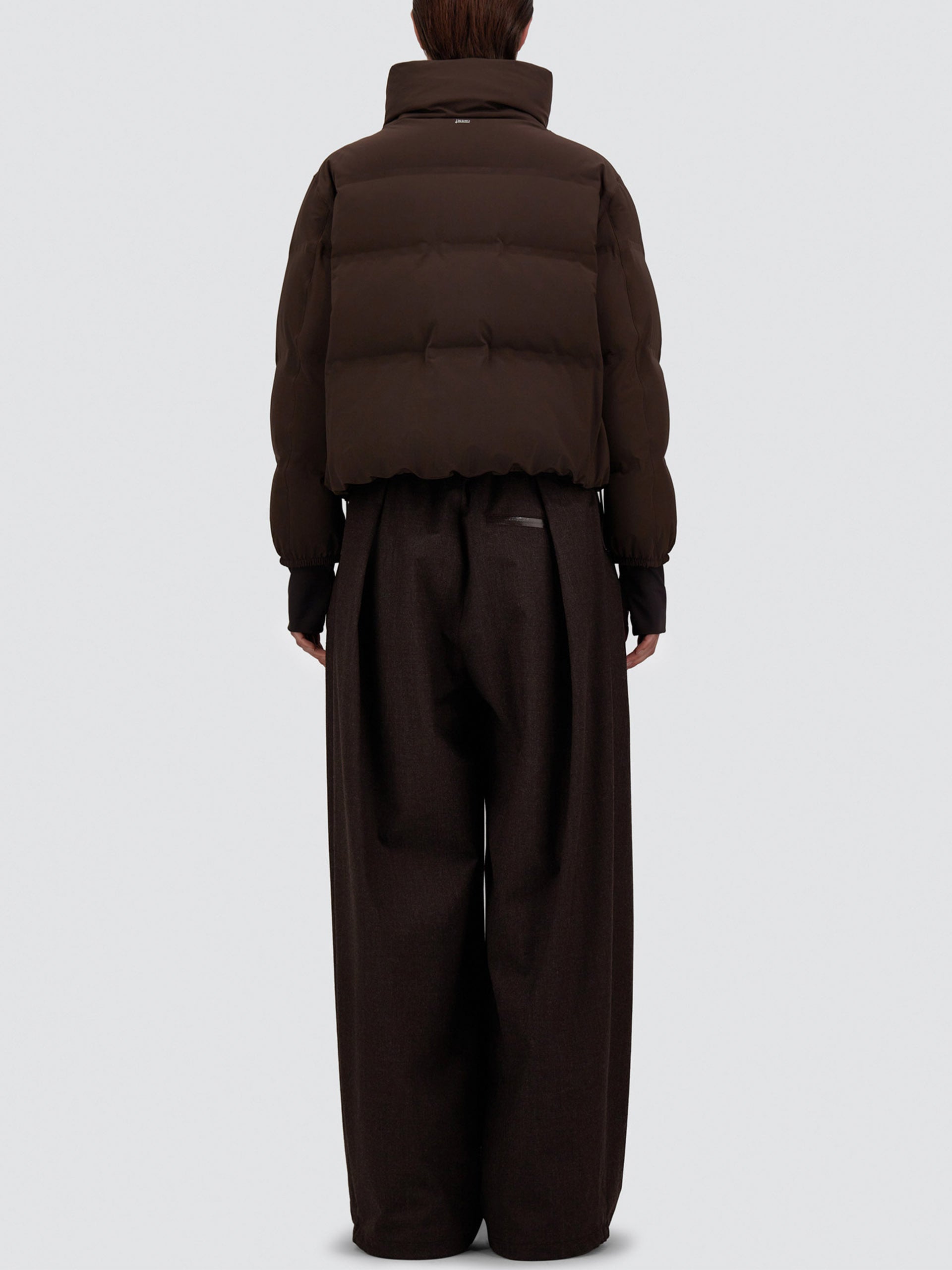Herno – Kurze Daunenjacke mit Stehkragen für Damen in Dunkelbraun - Dark Brown