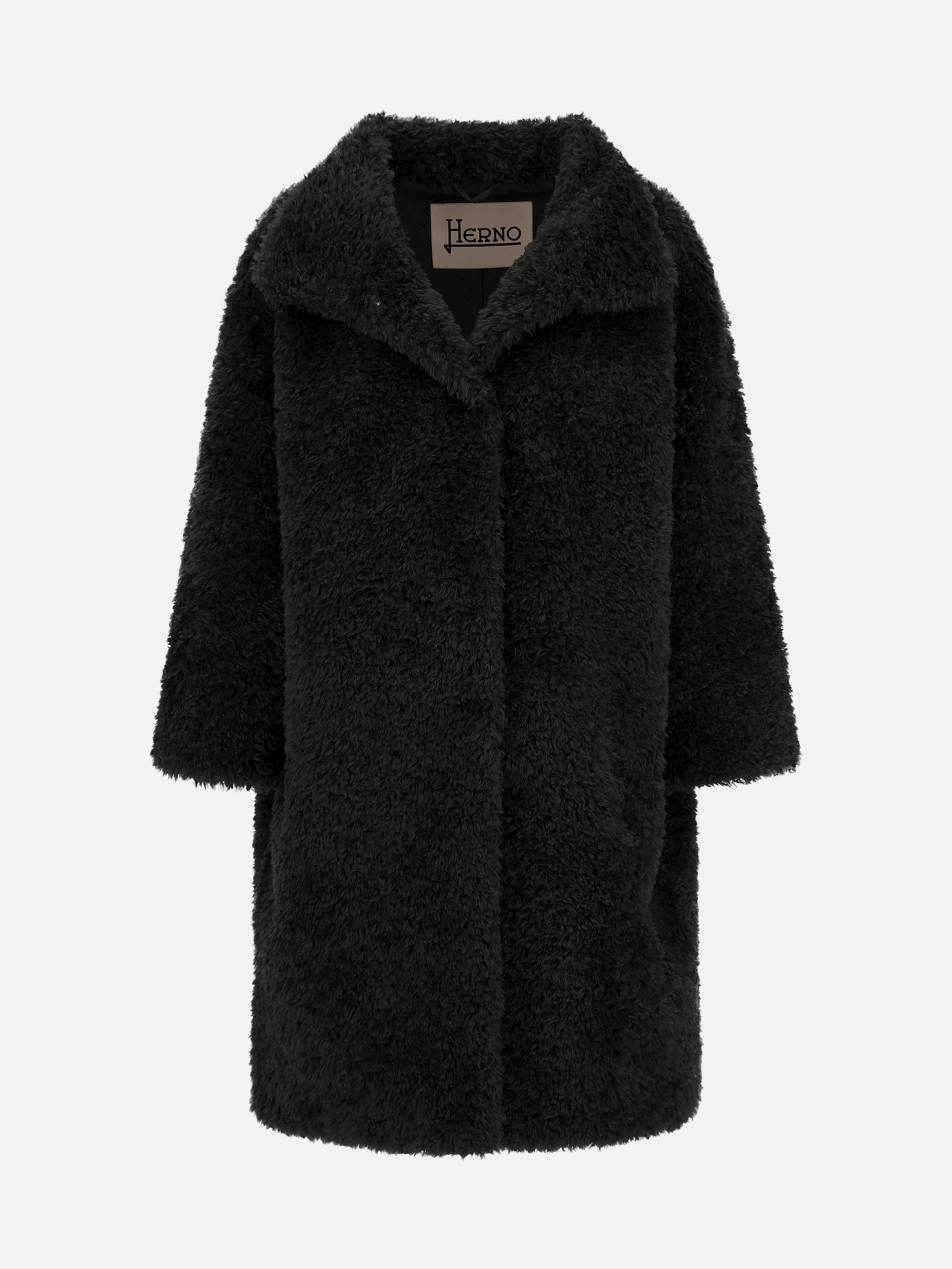 Herno – Teddy-Mantel aus Kunstpelz für Damen Schwarz - Black