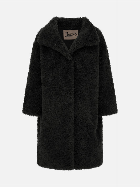 Herno – Teddy-Mantel aus Kunstpelz für Damen Schwarz - Black
