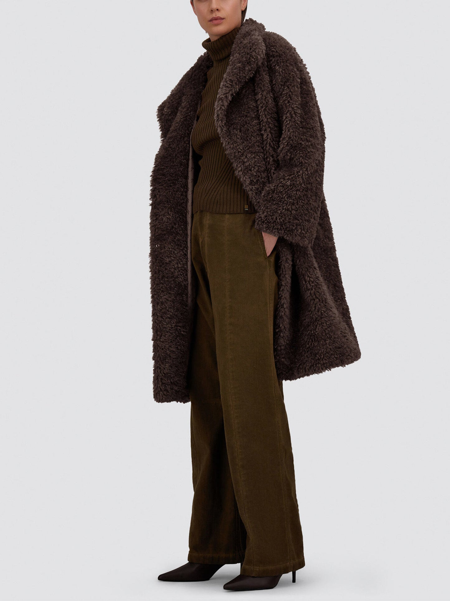 Herno – Teddy-Mantel aus Kunstpelz für Damen Dunkelbraun - Dark Brown
