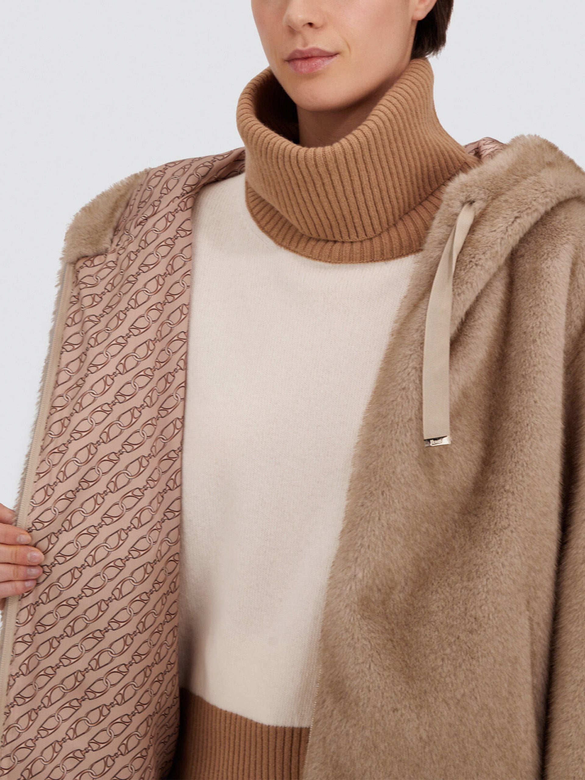 HERNO - Jacke aus Kunstpelz mit Kapuze für Damen