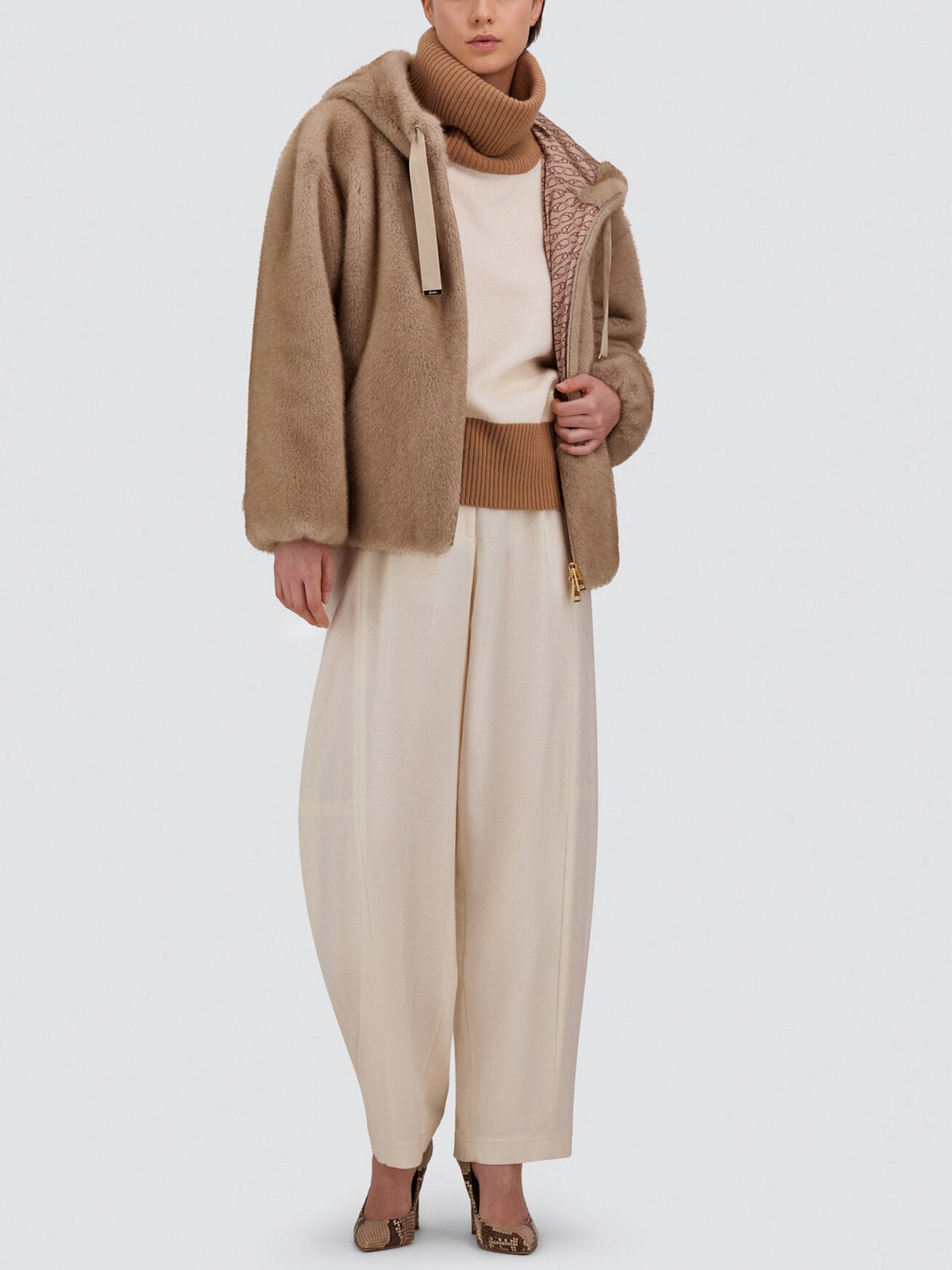 HERNO - Jacke aus Kunstpelz mit Kapuze für Damen