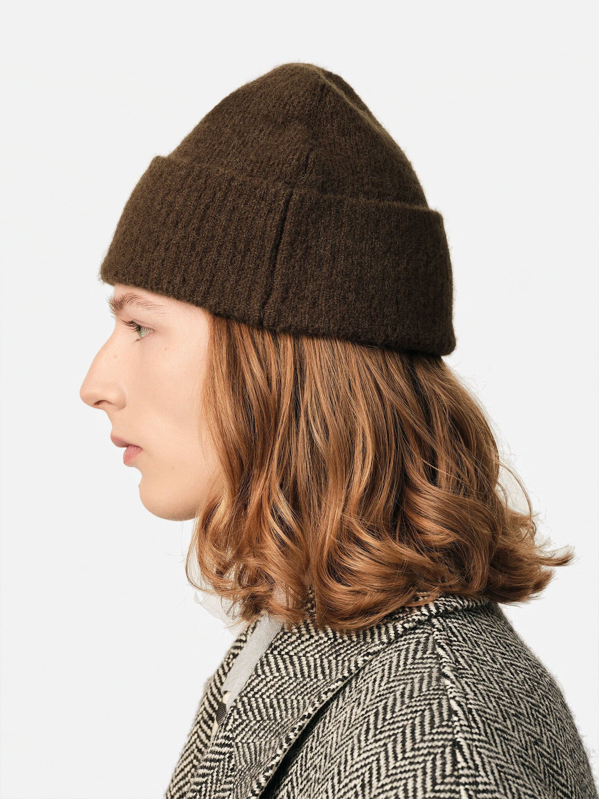 Ami Paris – Beanie Ami De Coeur aus Alpaka-Strick Braun / Weiß - Brown / White