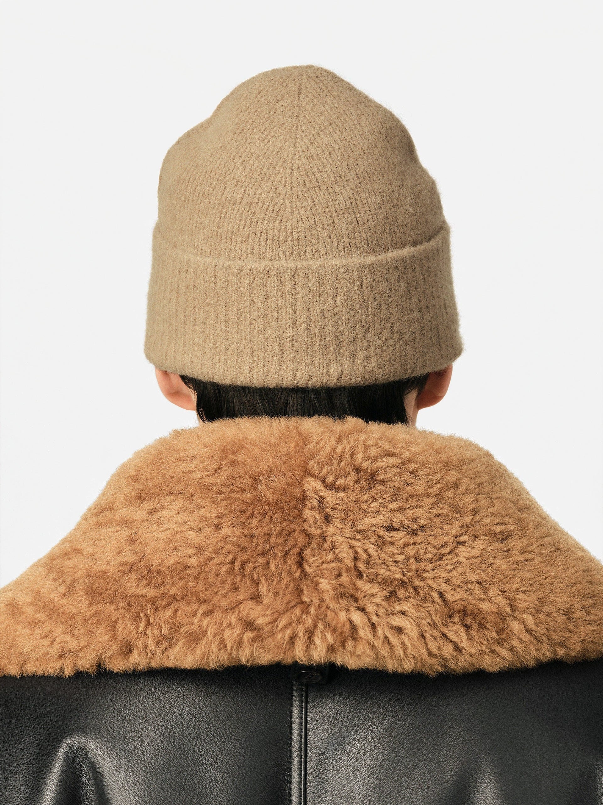 Ami Paris – Beanie Ami De Coeur aus Alpaka-Strick Beige / Weiß - Beige / White