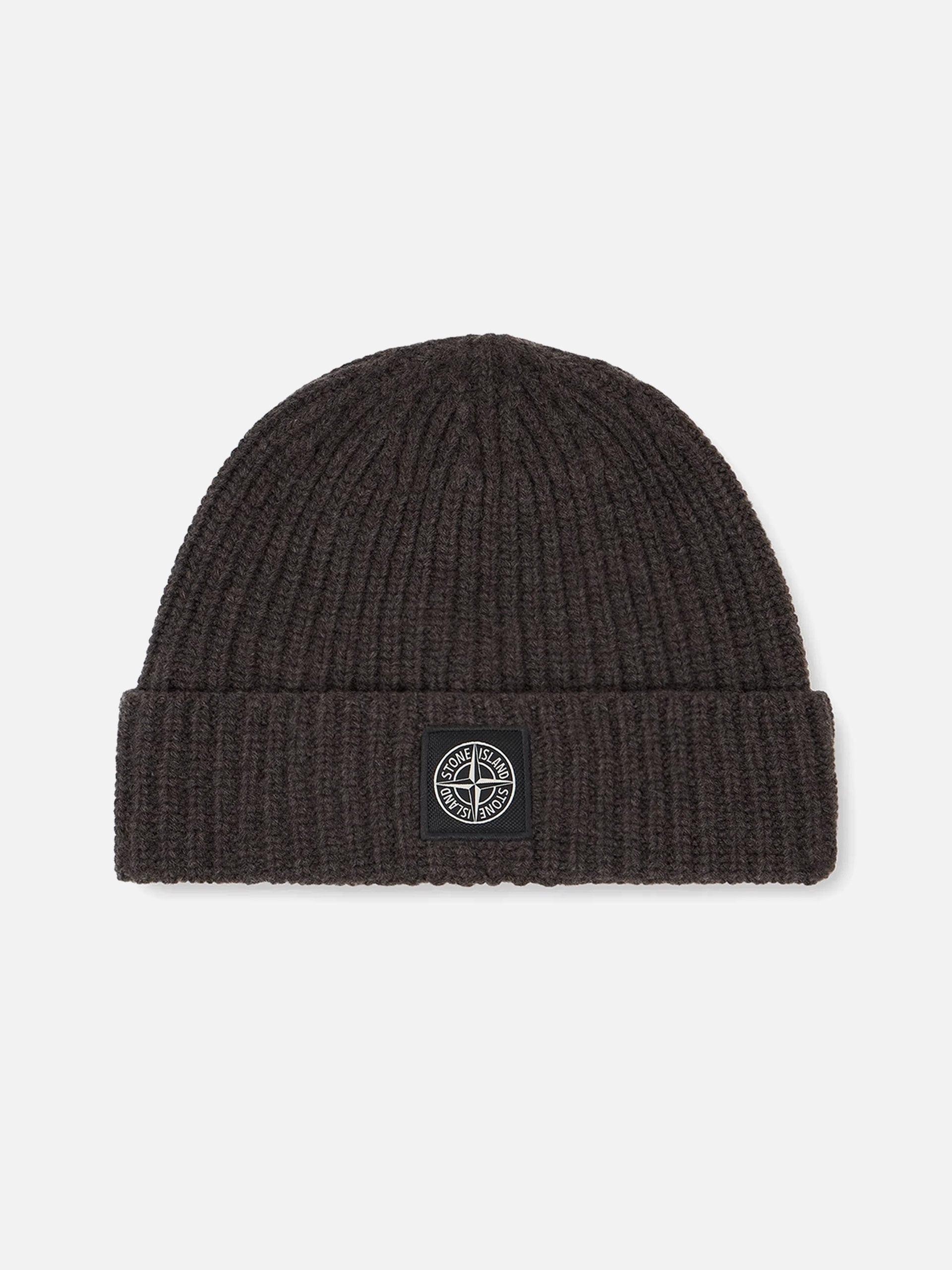Stone Island – Mütze aus Wolle mit Kompass-Patch Anthrazitgrau - Anthracite Grey