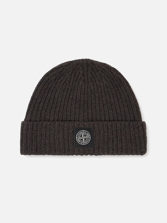 Stone Island – Mütze aus Wolle mit Kompass-Patch Anthrazitgrau - Anthracite Grey