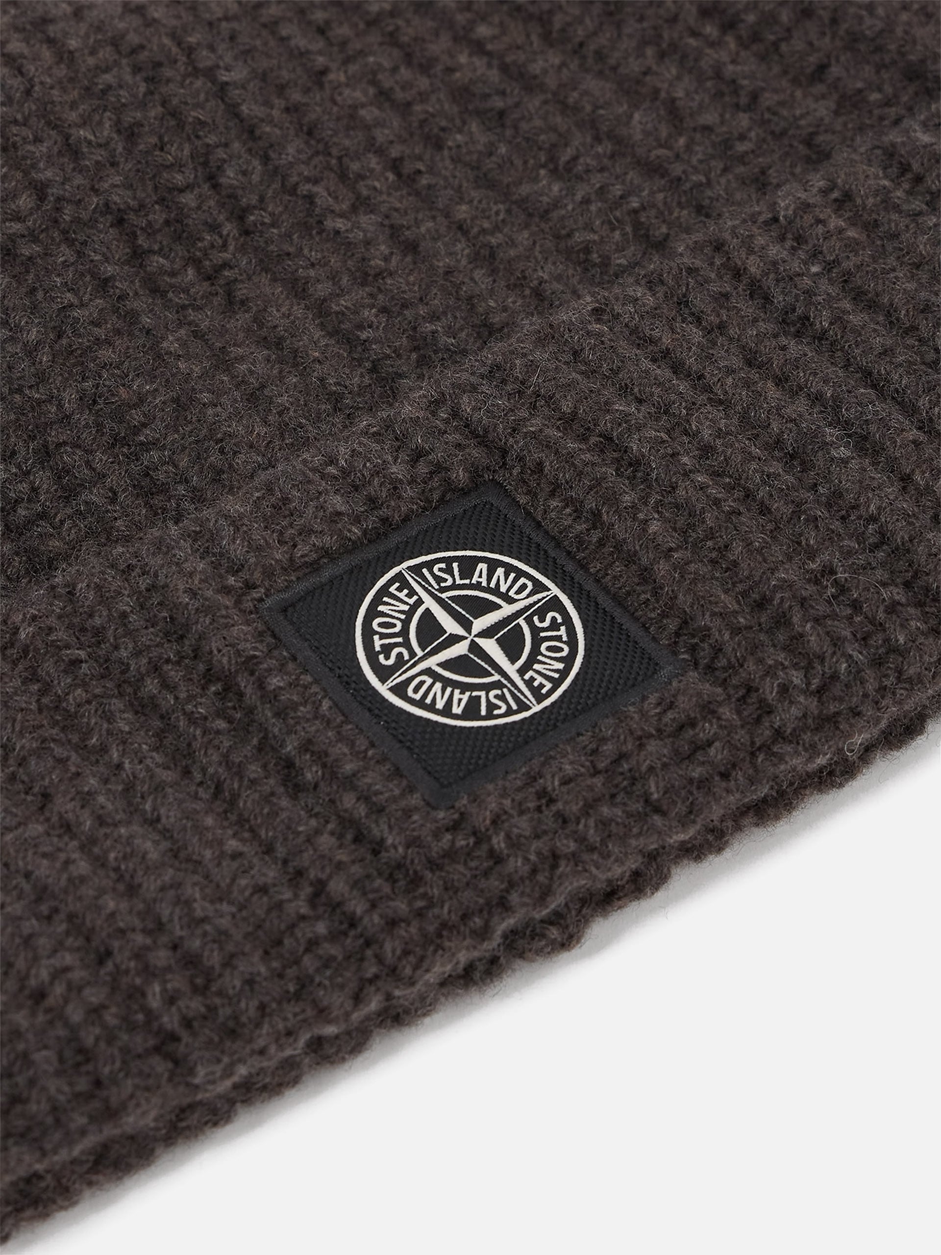 Stone Island – Mütze aus Wolle mit Kompass-Patch Anthrazitgrau - Anthracite Grey
