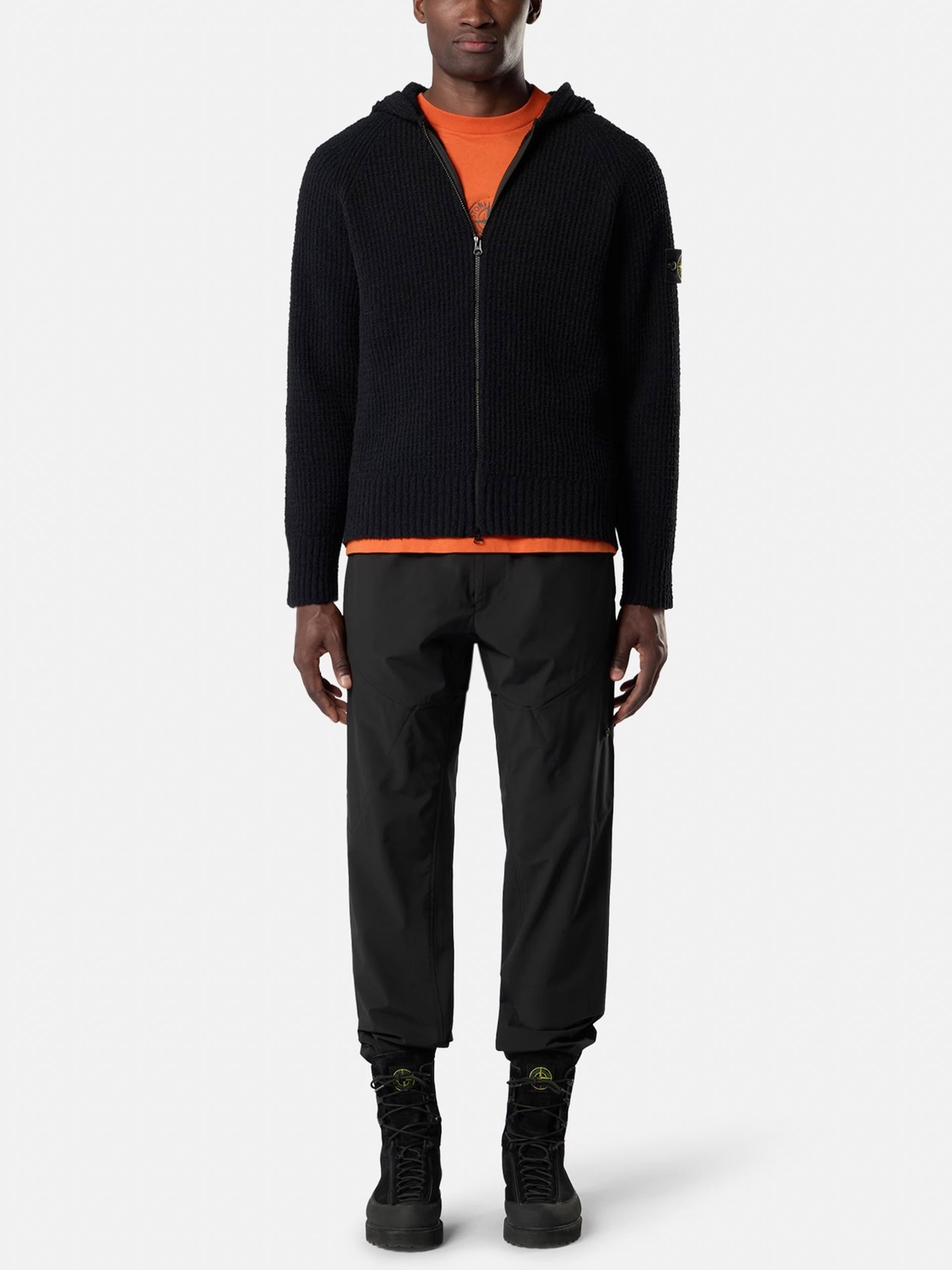 STONE ISLAND - Strickjacke aus Bouclé mit Kapuze für Herren