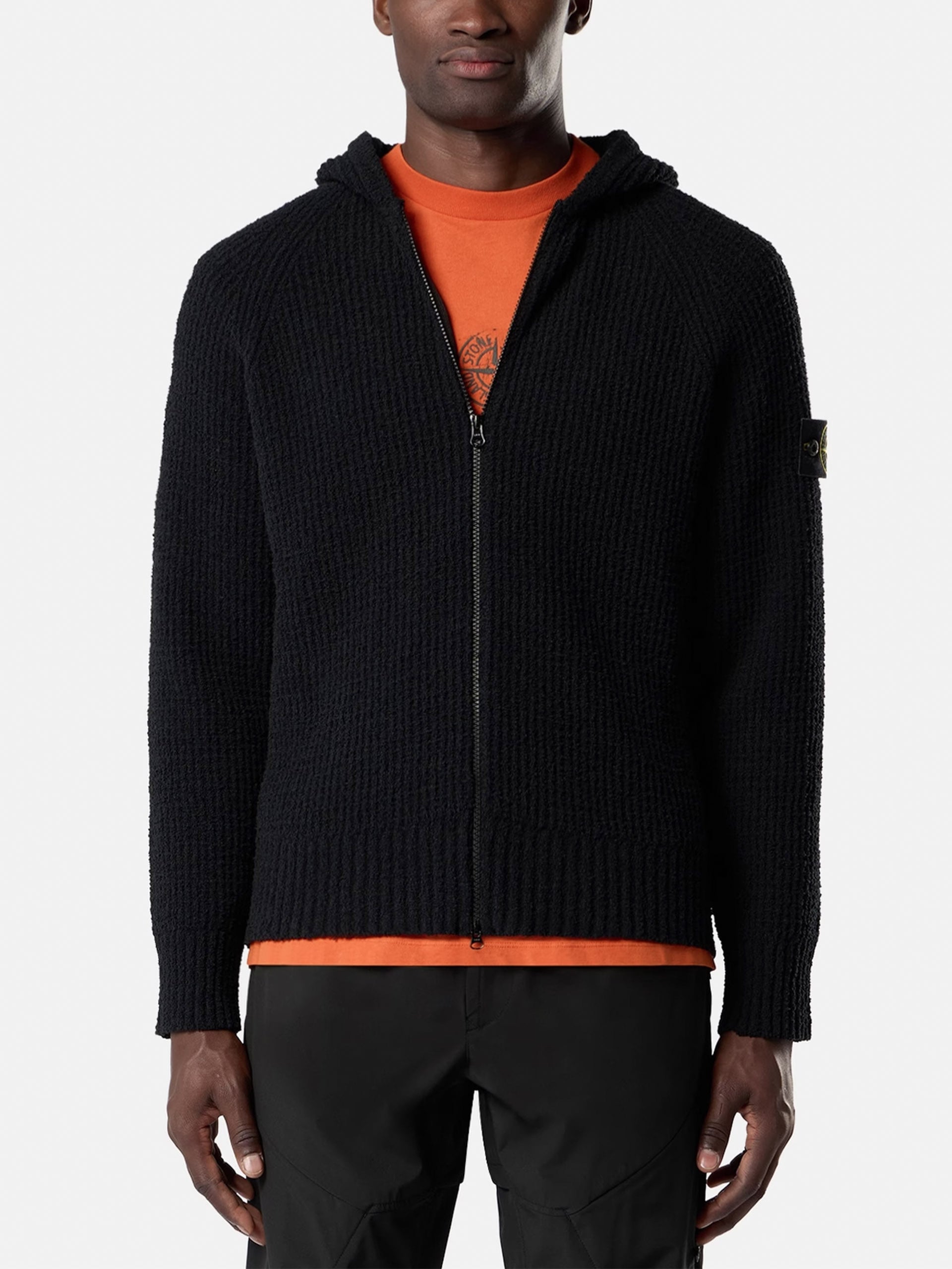 STONE ISLAND - Strickjacke aus Bouclé mit Kapuze für Herren