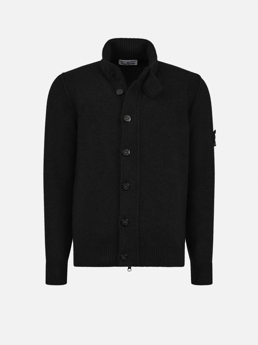 Stone Island – Strickjacke mit Reißverschluss für Herren Schwarz - Black