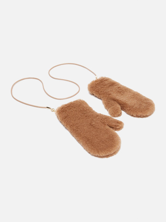 Max mara Fäustlinge aus Kamelhaar-Teddy für Damen Camel