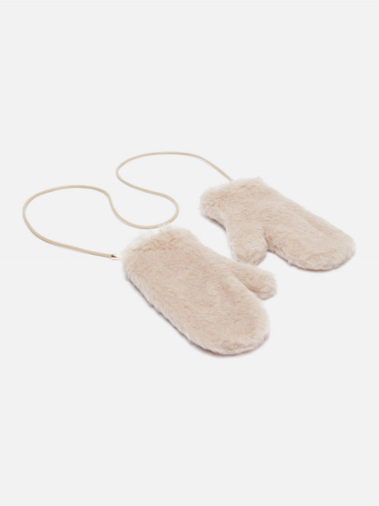 Max Mara – Fäustlinge aus Alpaka-Woll-Teddy für Damen Hellbeige - Light beige