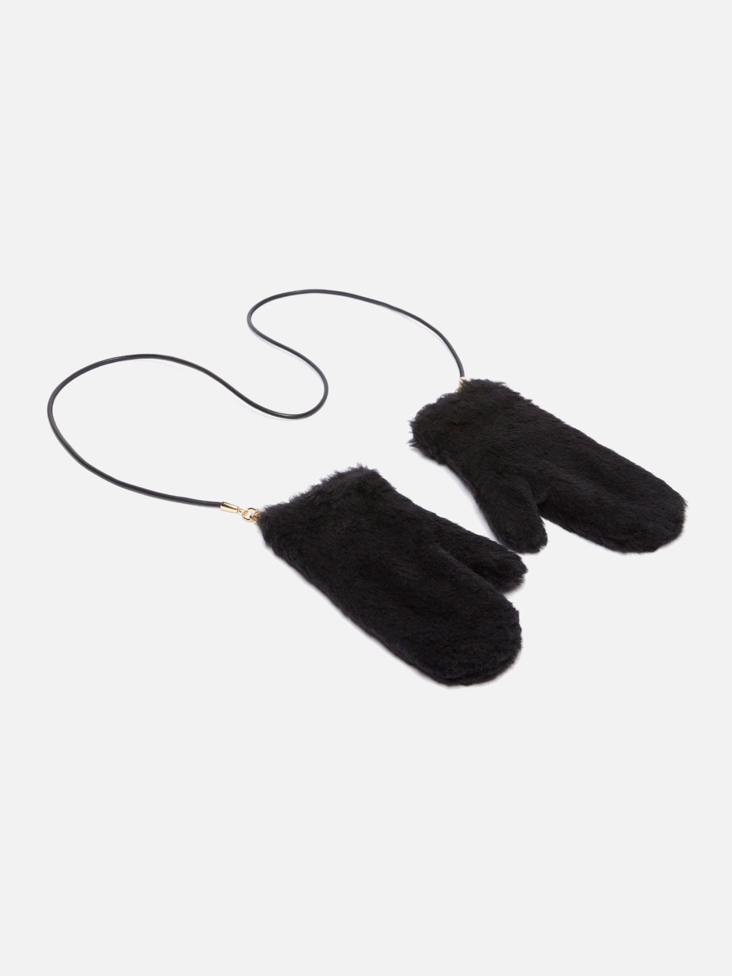 Max Mara – Fäustlinge aus Alpaka-Woll-Teddy für Damen Schwarz - Black