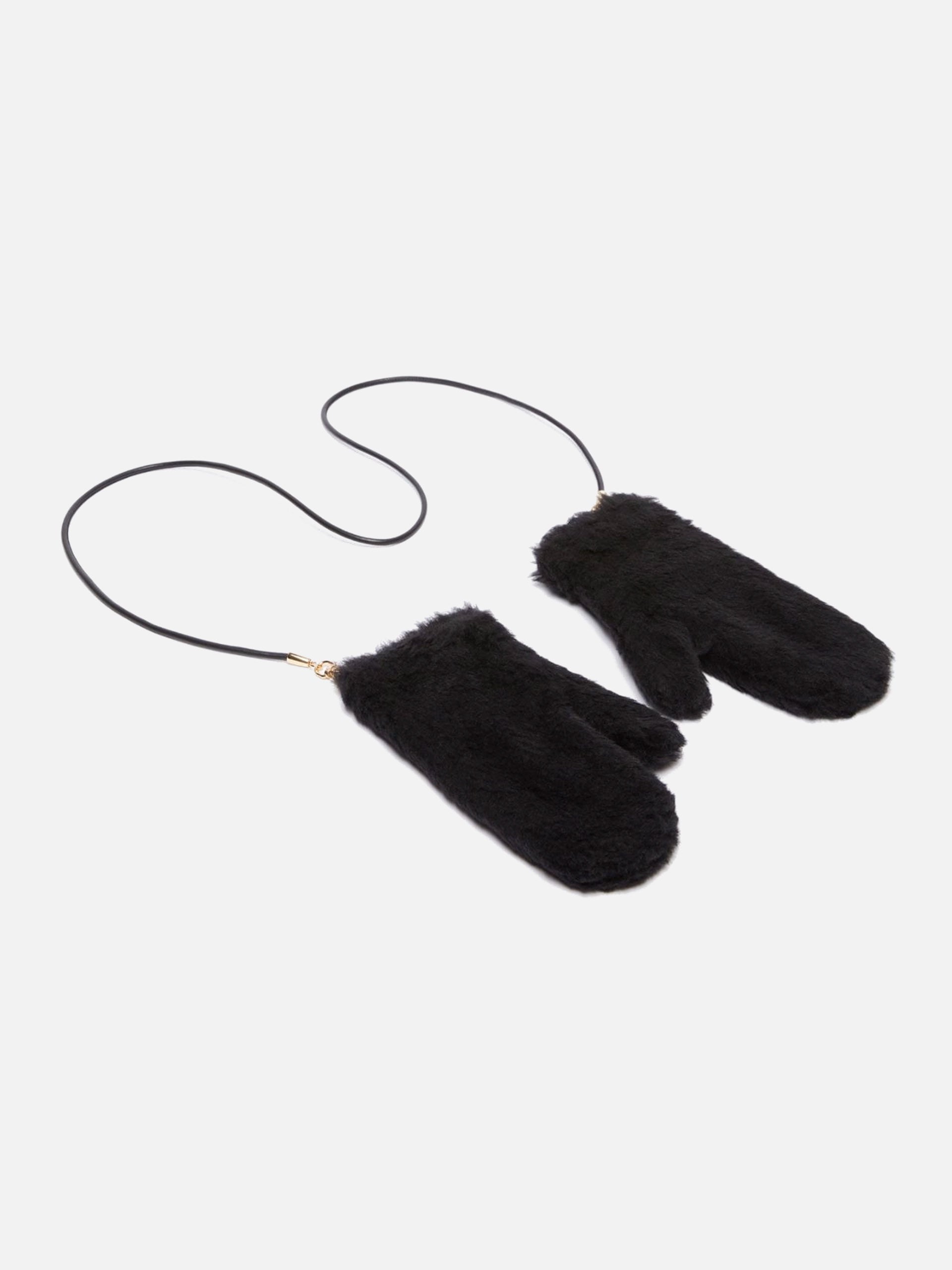 Max Mara – Fäustlinge aus Alpaka-Woll-Teddy für Damen Schwarz - Black