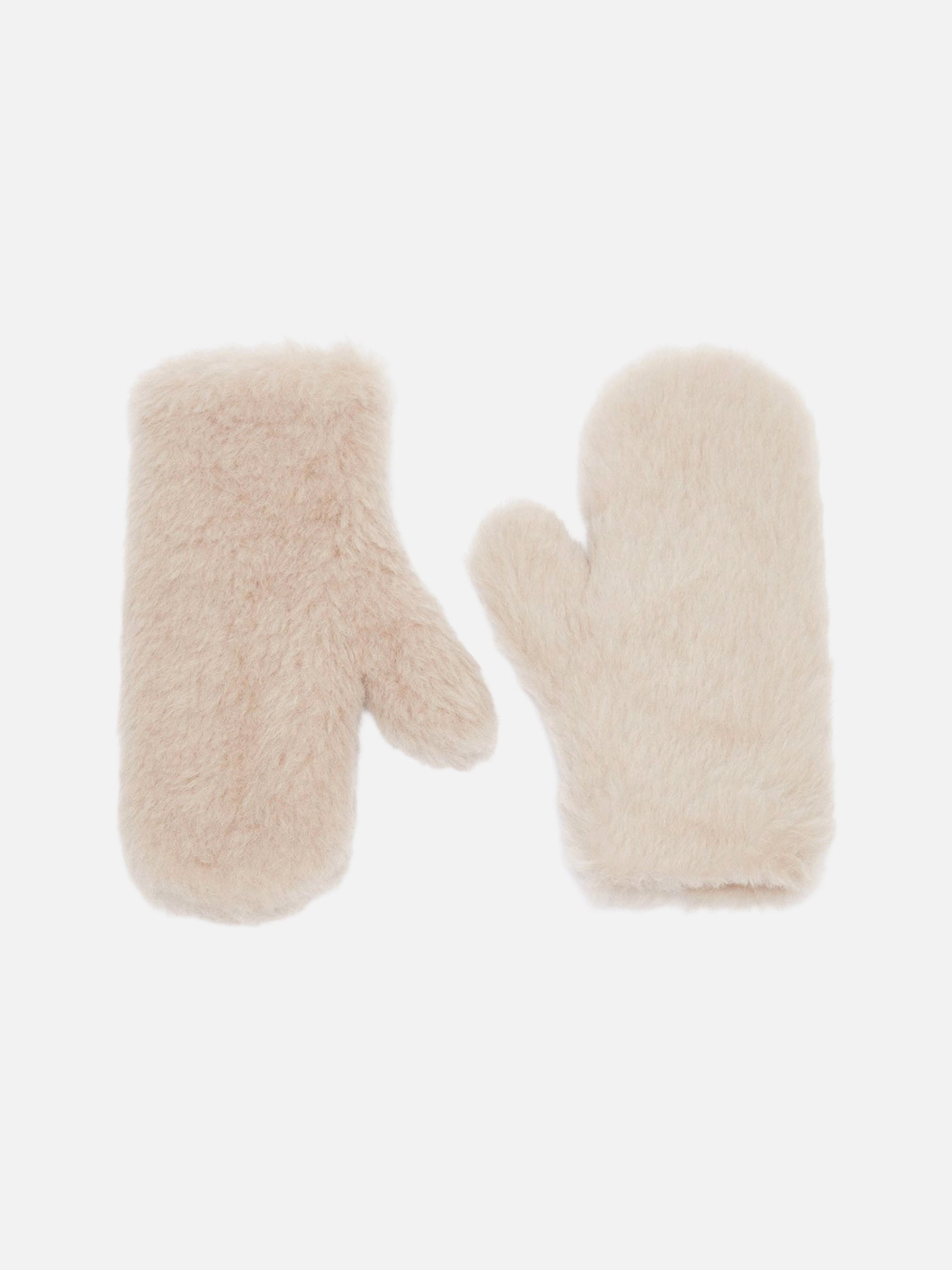 Max Mara – Fäustlinge aus Alpaka-Woll-Teddy für Damen Hellbeige - Light beige