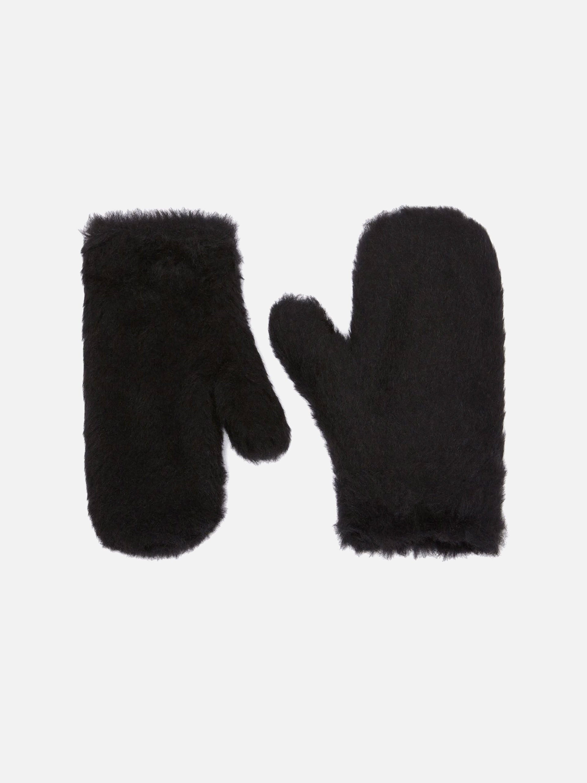 Max Mara – Fäustlinge aus Alpaka-Woll-Teddy für Damen Schwarz - Black
