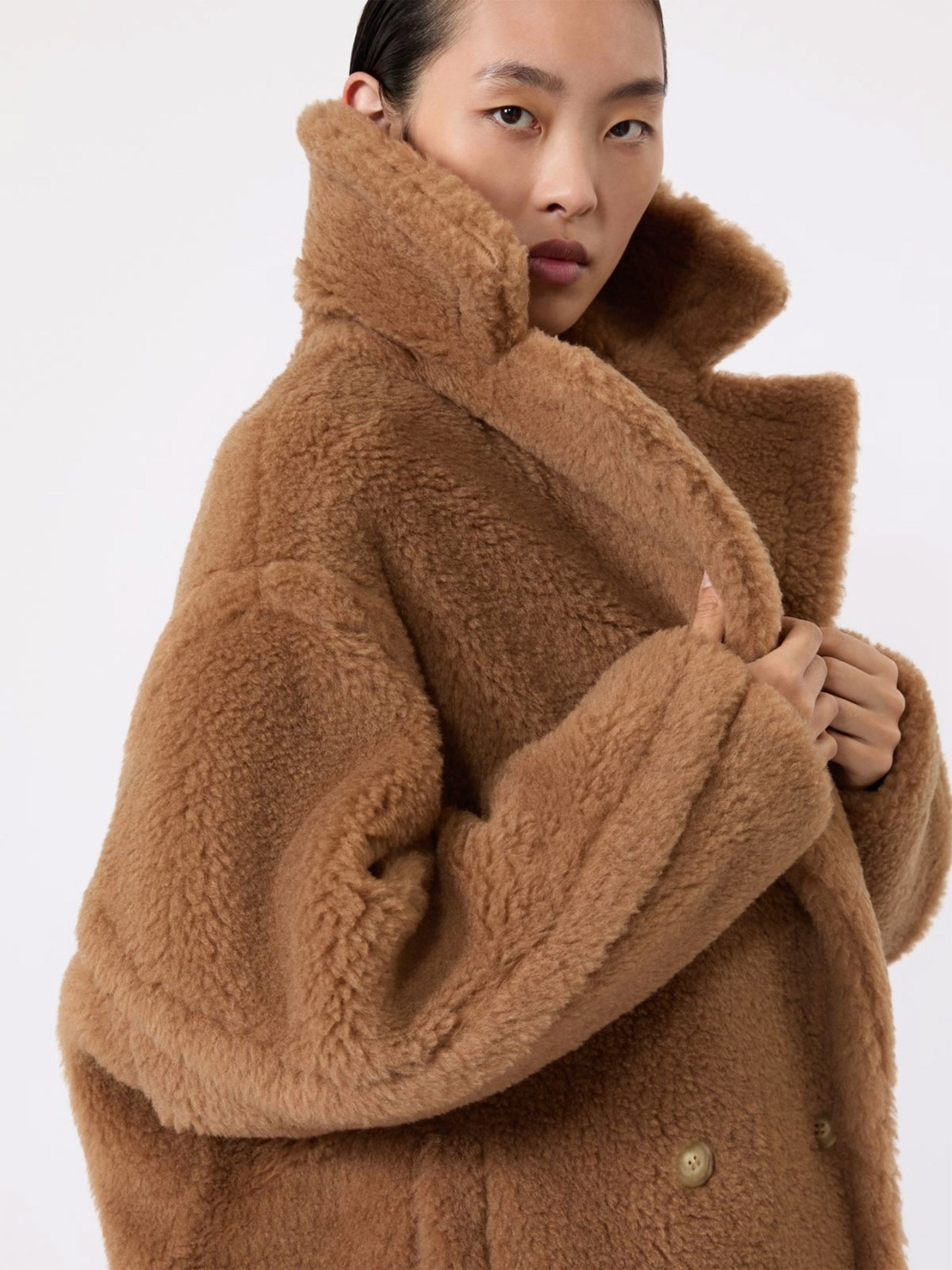 Max mara Teddy Bear Icon Mantel aus Kamelhaar für Damen Camel