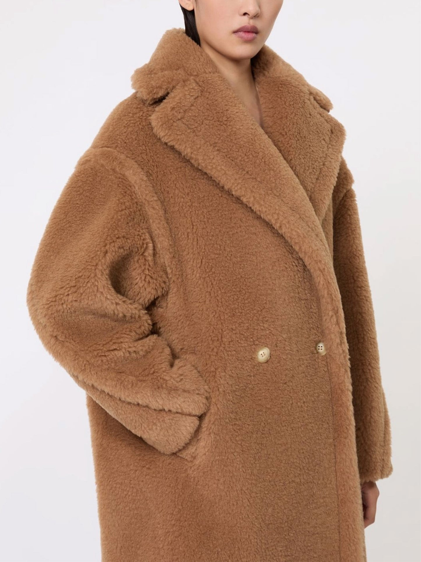 Max mara Teddy Bear Icon Mantel aus Kamelhaar für Damen Camel