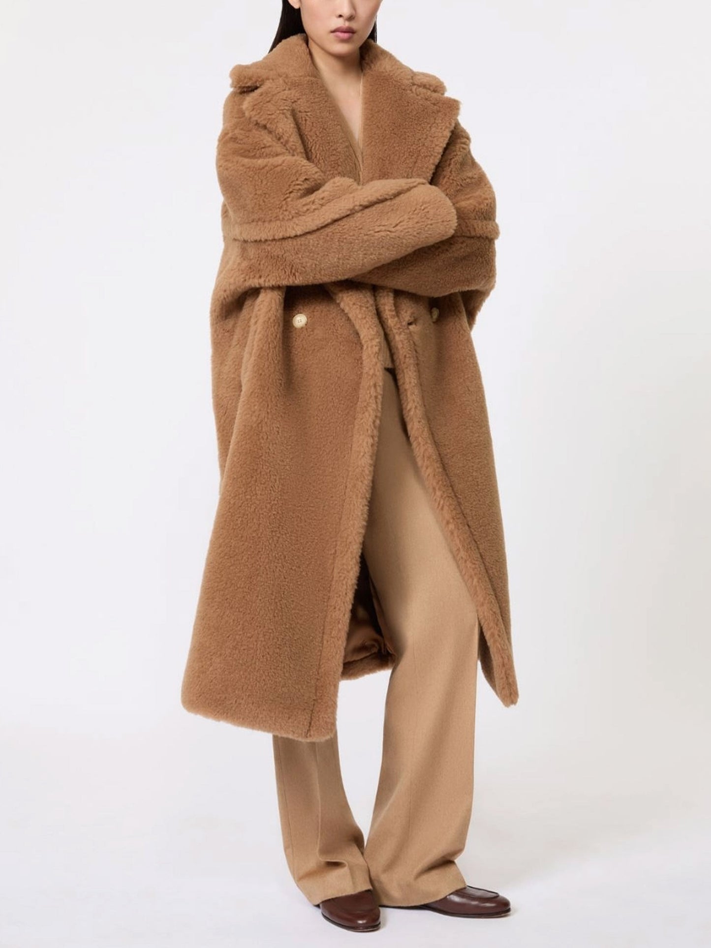 Max mara Teddy Bear Icon Mantel aus Kamelhaar für Damen Camel
