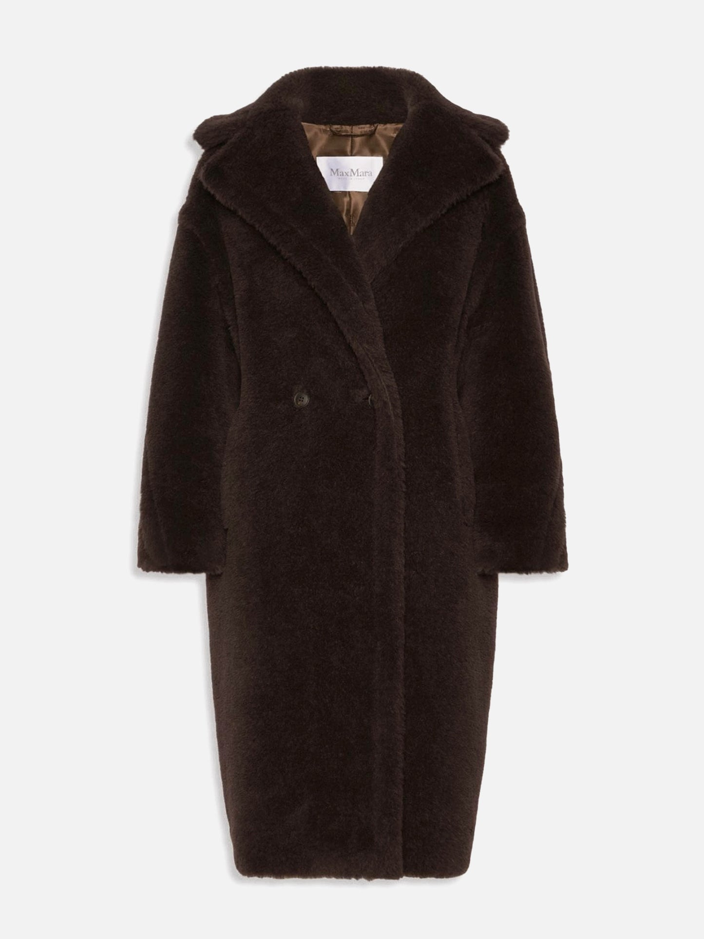 Max mara Tedgirl Icon Mantel aus Alpaka-Woll-Teddy für Damen Dunkelbraun